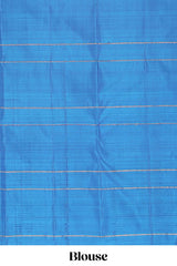 Multi color zari stripes and butta parambariya pattu saree with self zari border and matching blouse