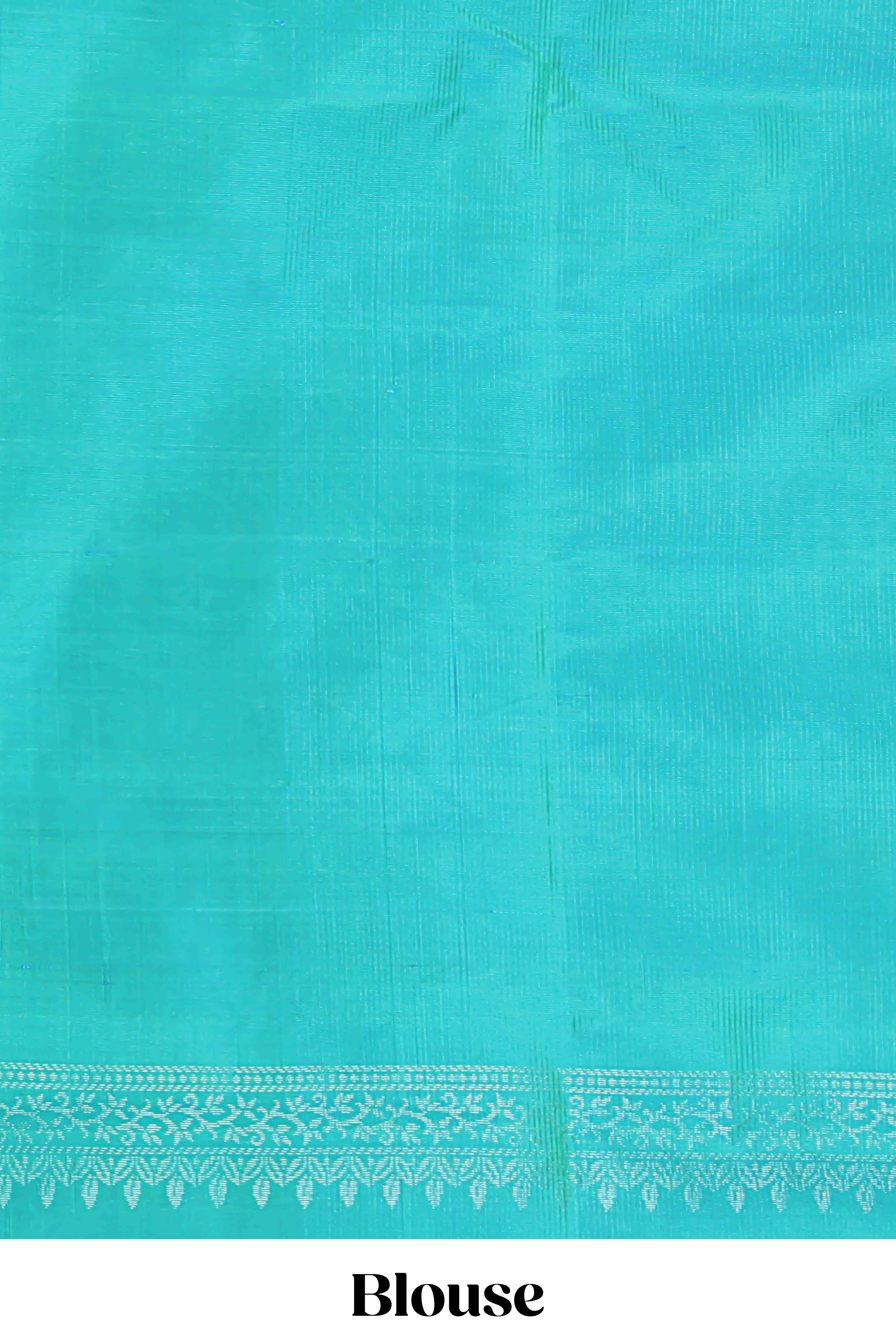 Borderless turquoise green zari stripes and butta parambariya pattu saree with self pallu and matching blouse