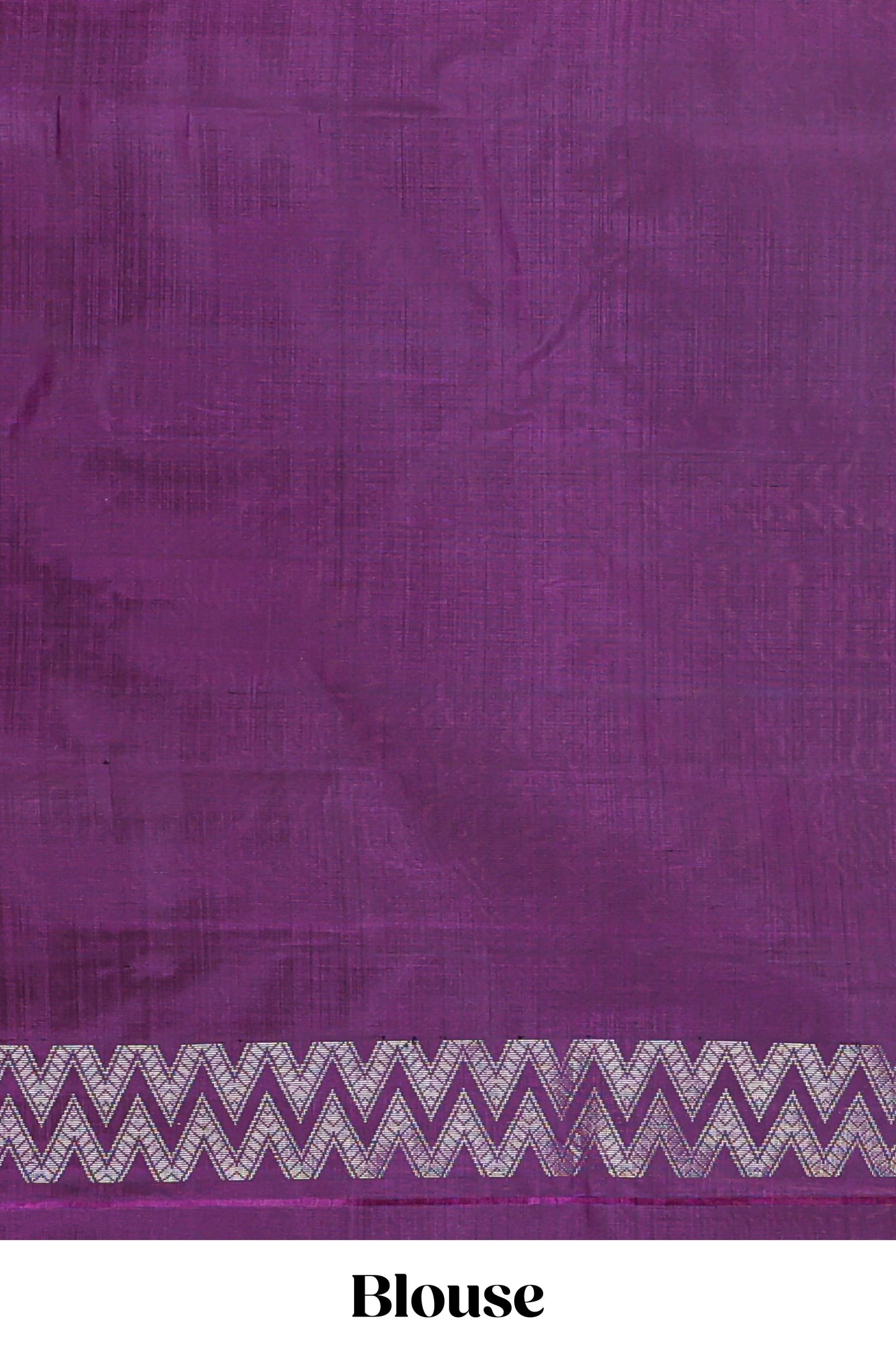 Purple silver zari striped parambariya pattu saree with self chevron design border and matching pallu