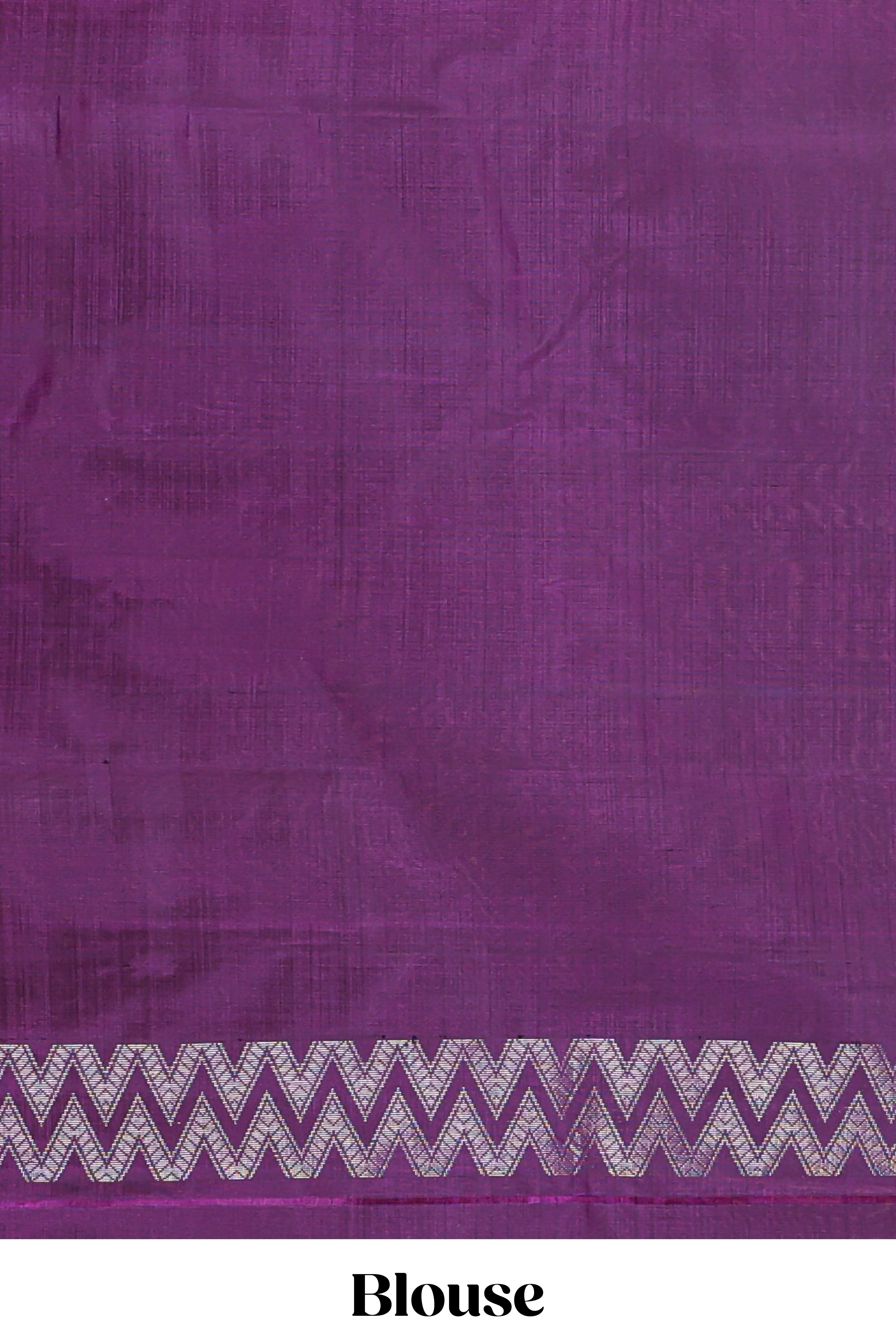 Violet striped parambariya pattu saree with self chevron border and matching pallu