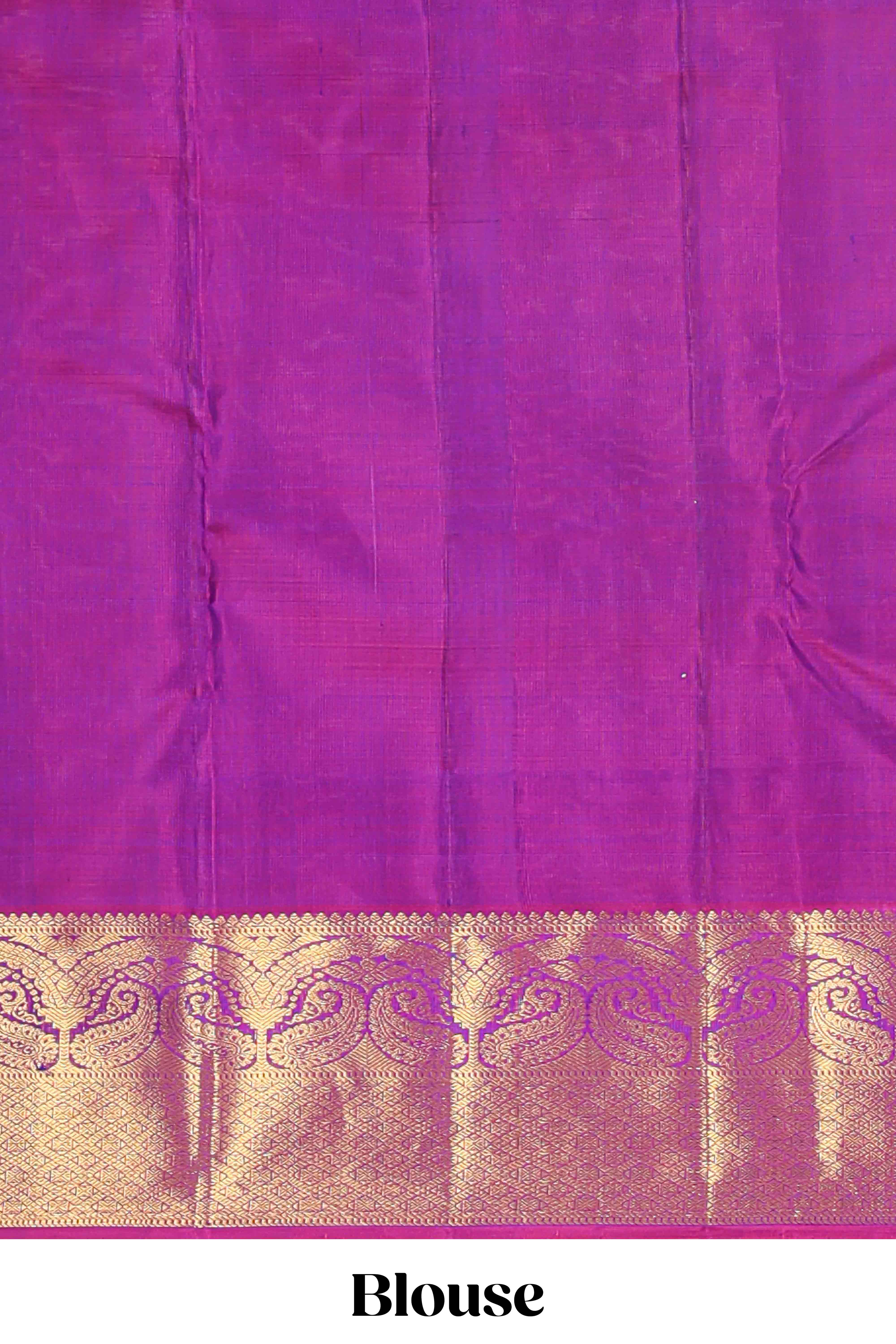 Purple striped zari design parambariya pattu saree with contrast border and pallu