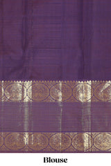 Violet zari butta parambariya pattu saree with contrast bentex border and pallu
