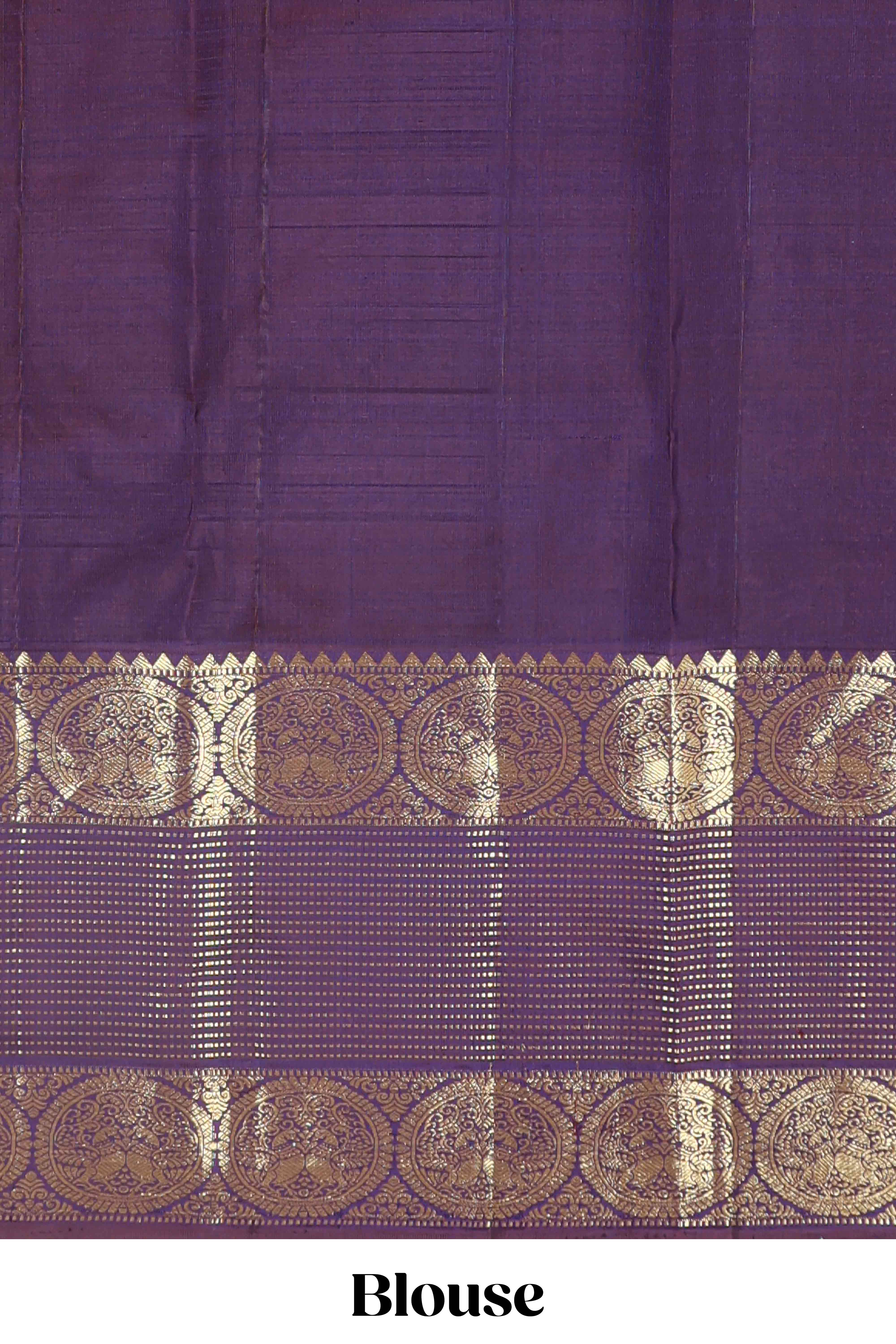 Violet zari butta parambariya pattu saree with contrast bentex border and pallu