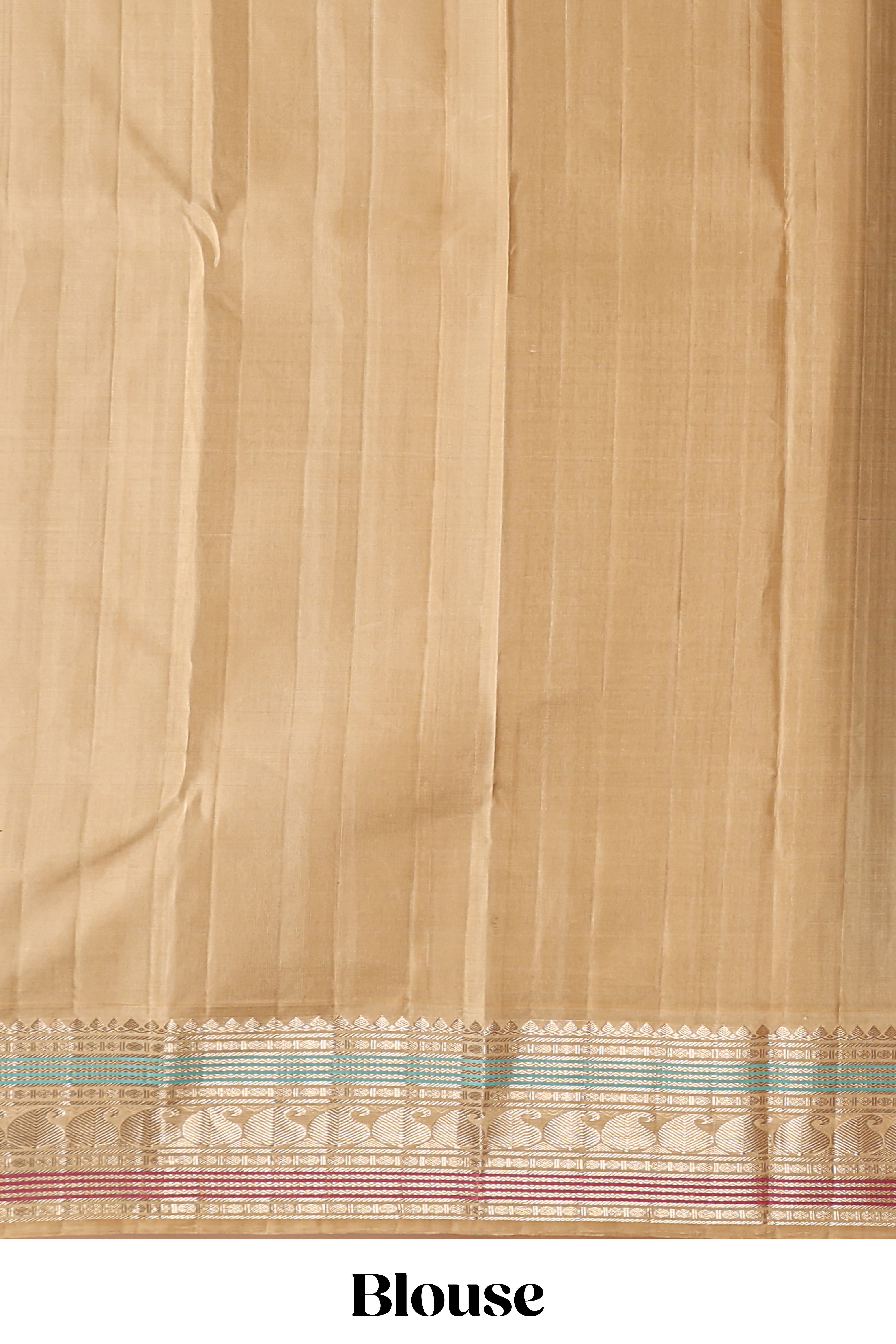 Bottle green geometric motifs design parambariya pattu saree with contrast border and blouse