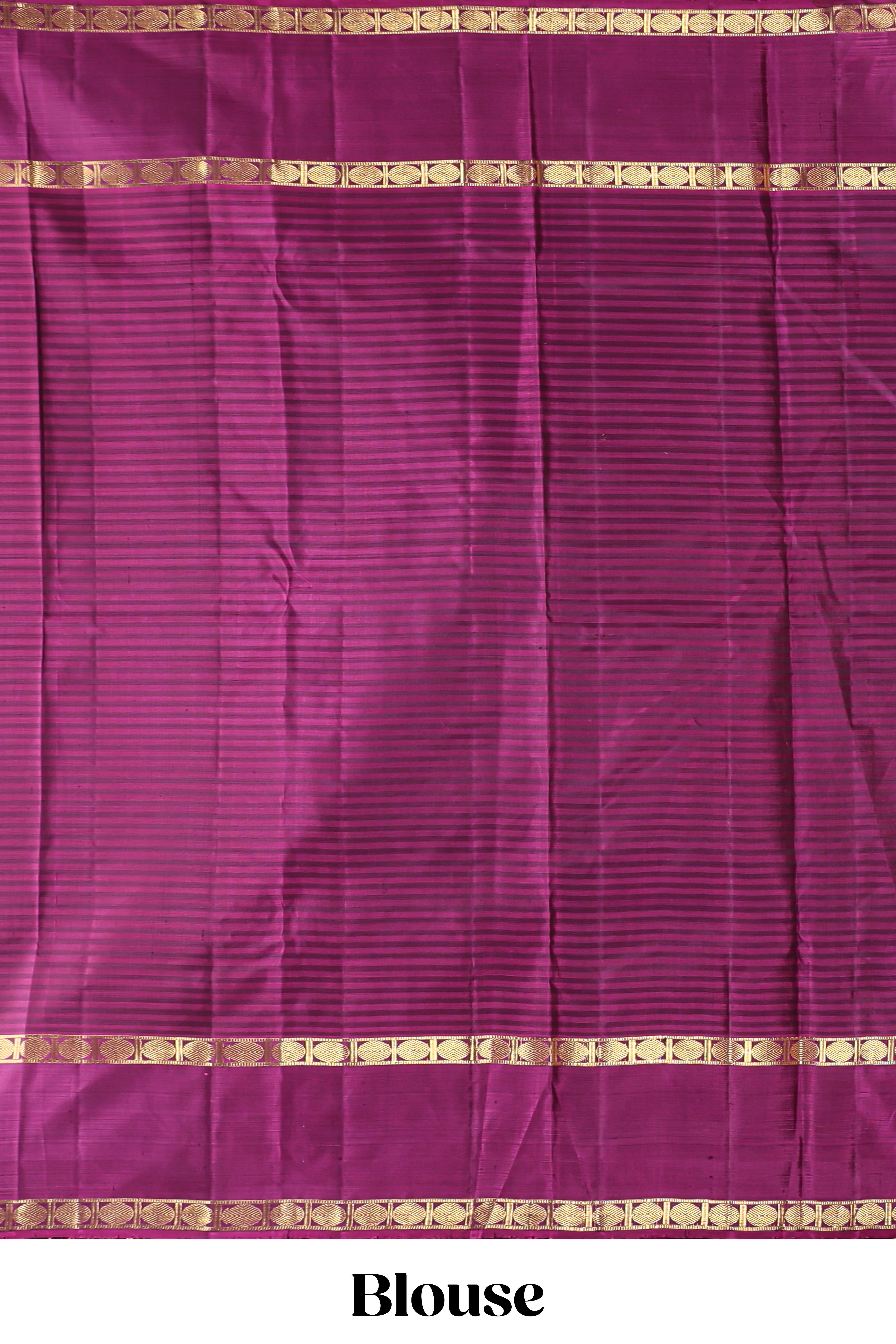 Dark green striped zari motifs parambariya pattu saree with contrast zari border and blouse