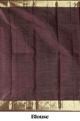 Green checked floral design zari motifs parambariya pattu saree with contrast zari border and contrast blouse
