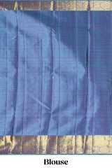 Purple zari motifs designparambariya pattu saree with contrast zari border and contrast blouse