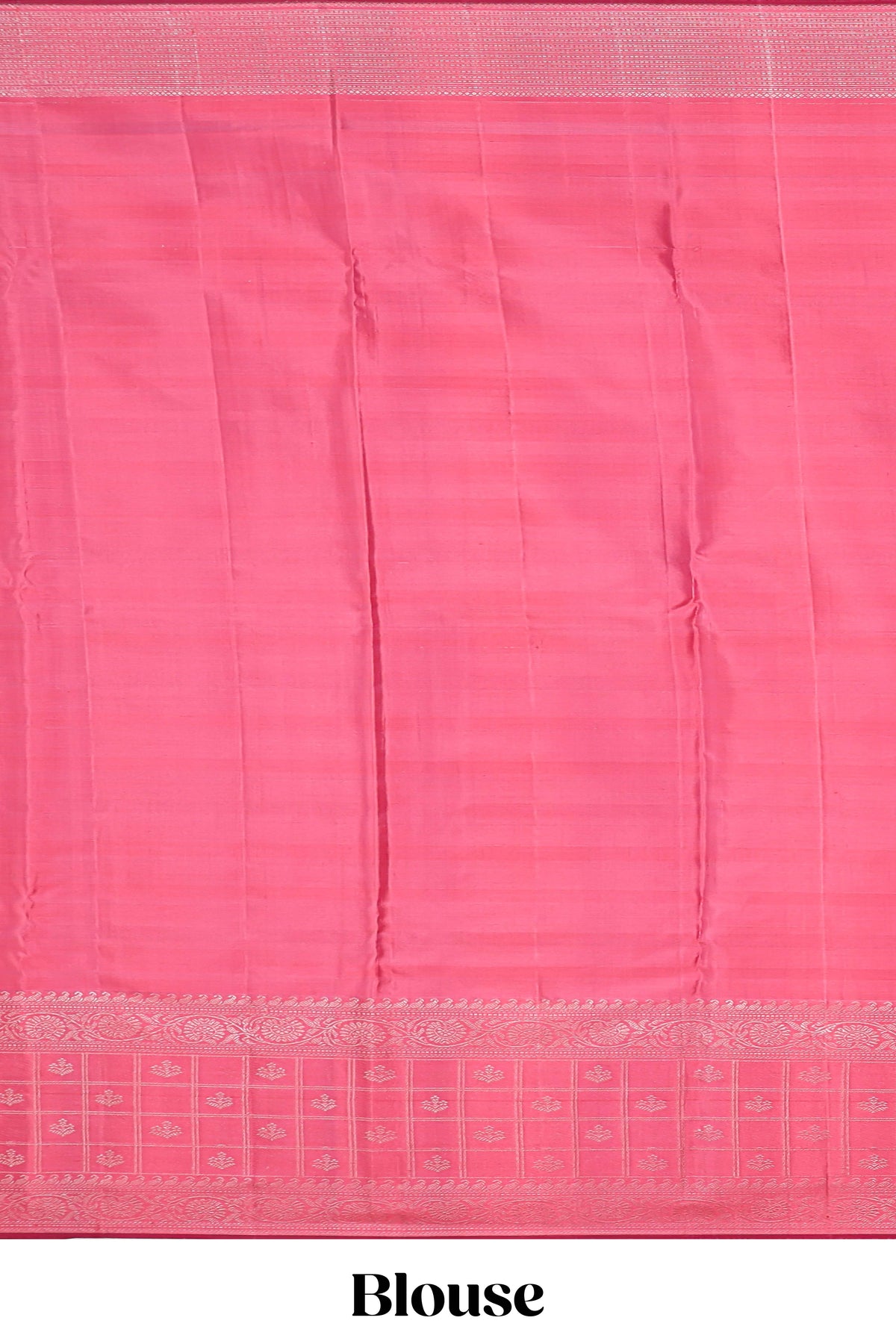 Soft pastel pink zari striped parambariya pattu saree with checked zari border with buttas and pallu comes with plain blush pink blouse
