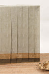 Beige unique design kovai cotton saree with contrast border and matching pallu