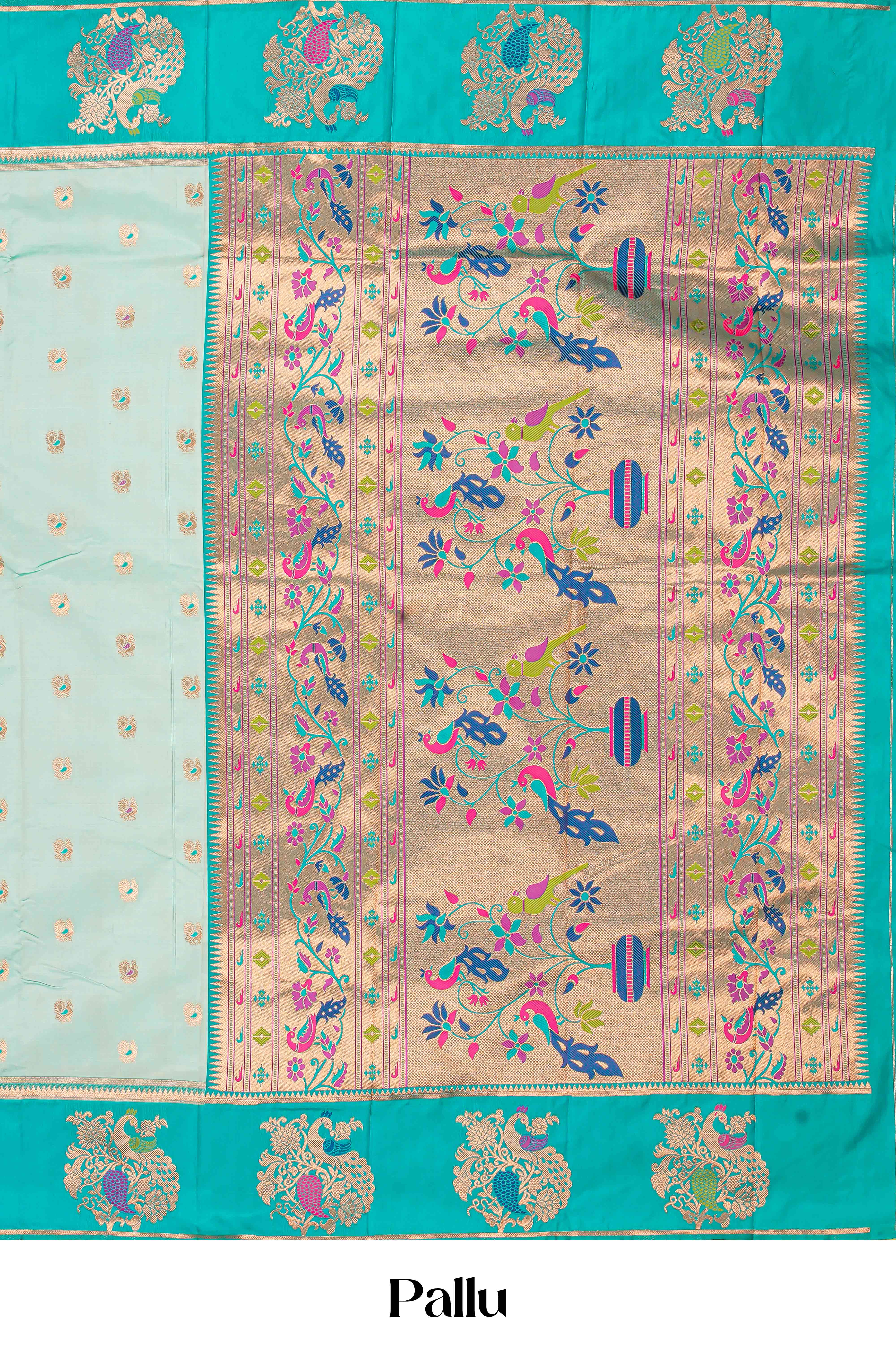 Pastel green art silk elegant saree