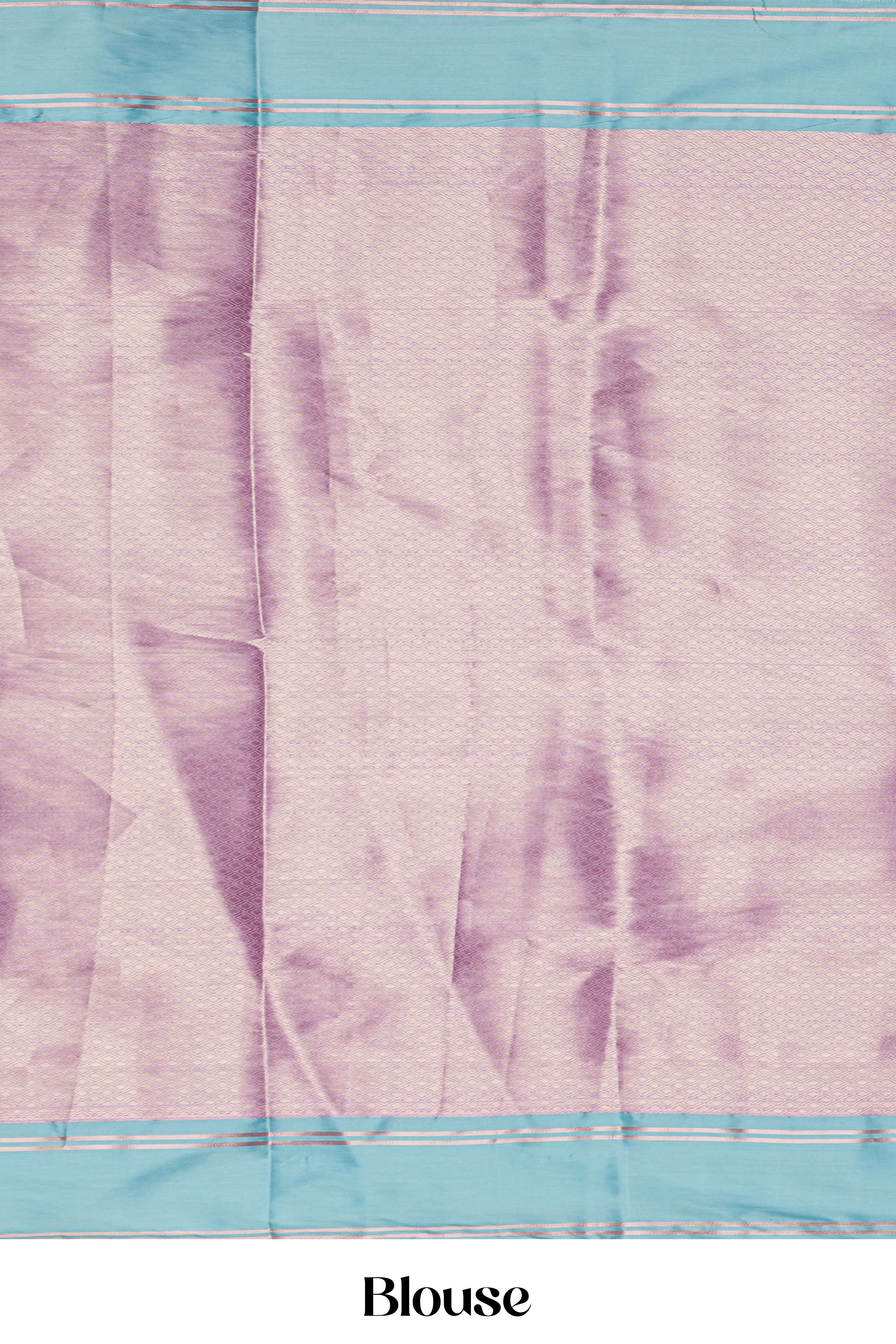 Pastel lavender woven saree with blouse