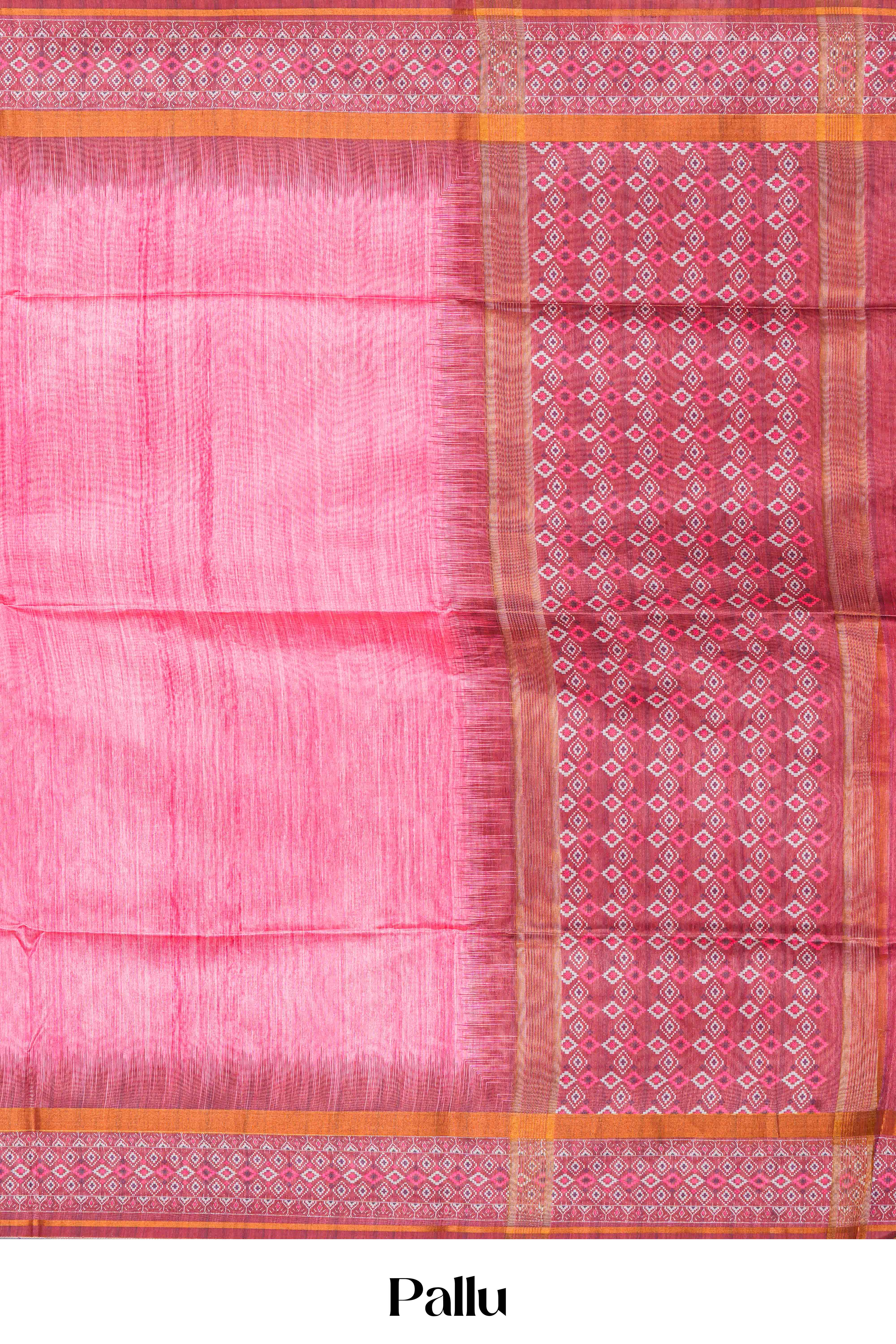 Peach art silk withGeometric pallu pattern