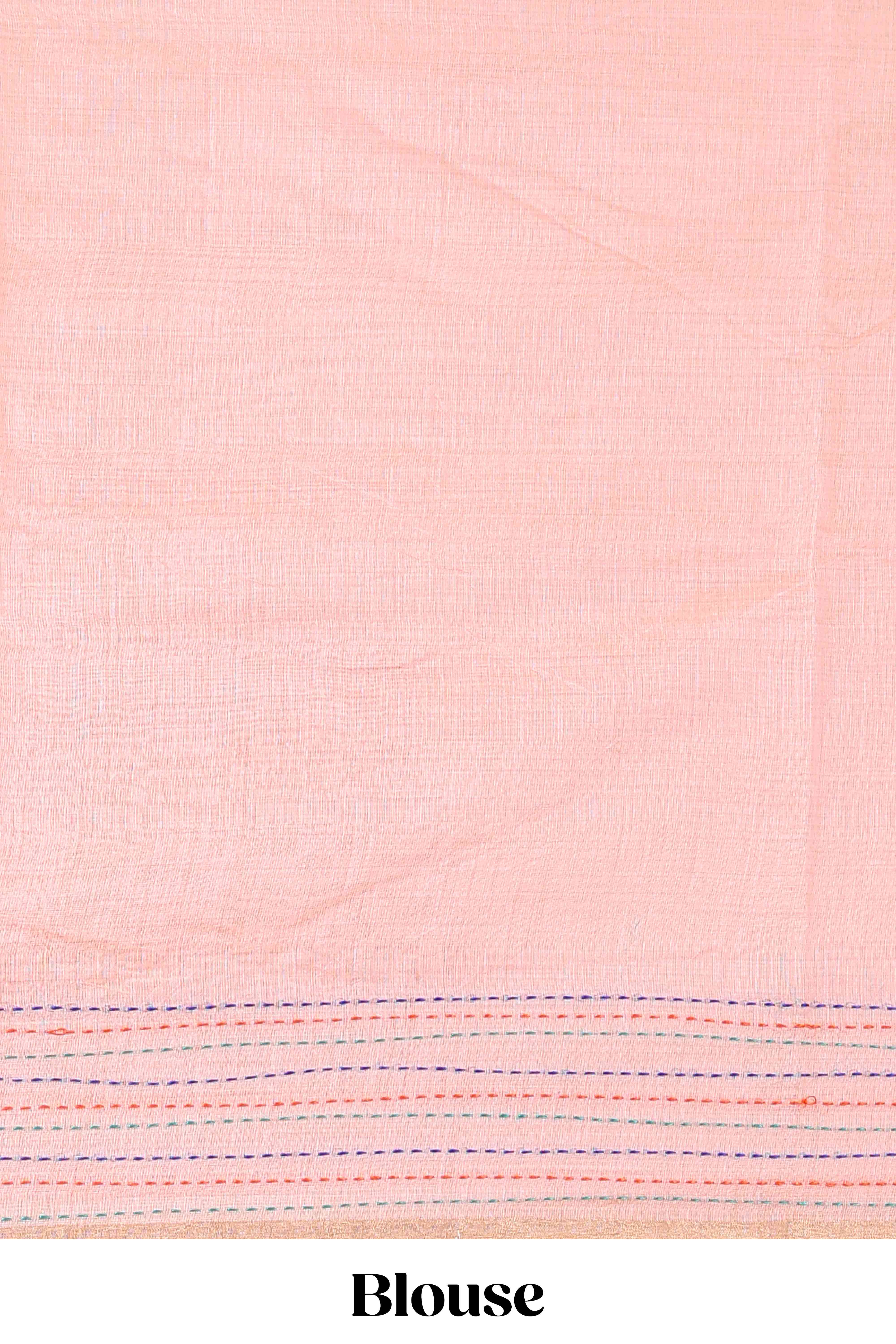 Peach casual chanderi cotton sarees