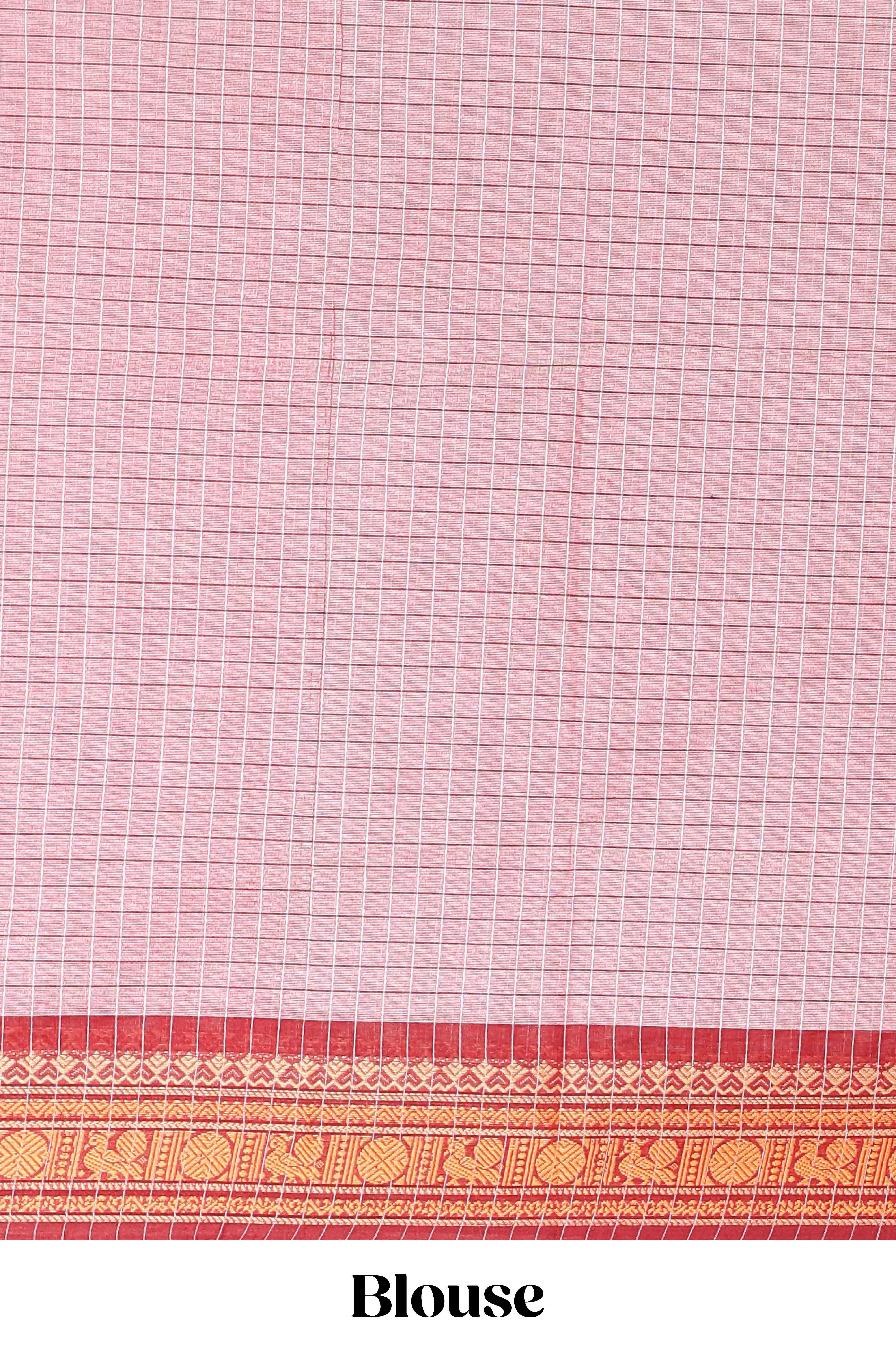 Peach casual chettinad cotton saree