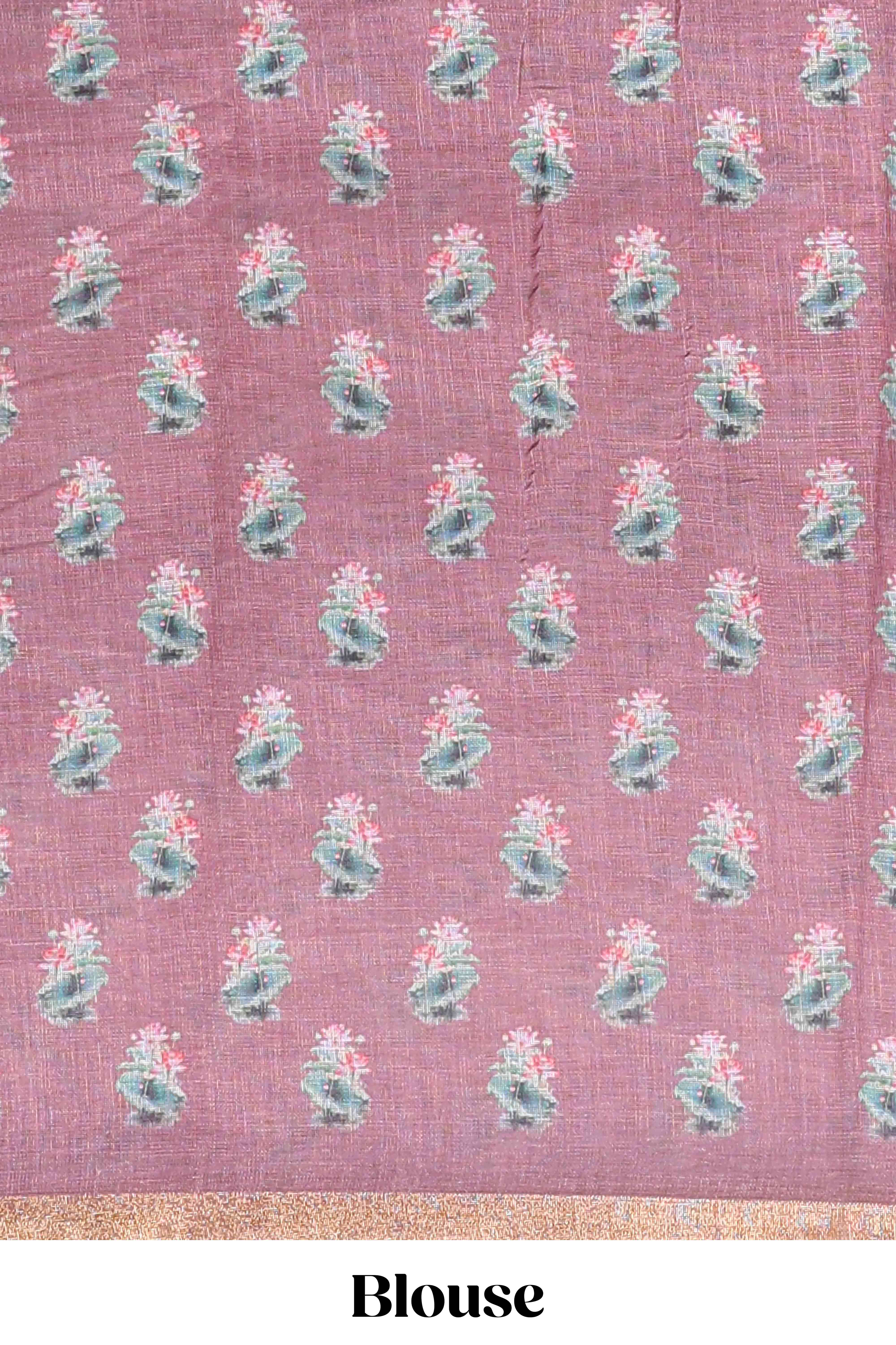 Peach casual linen sarees