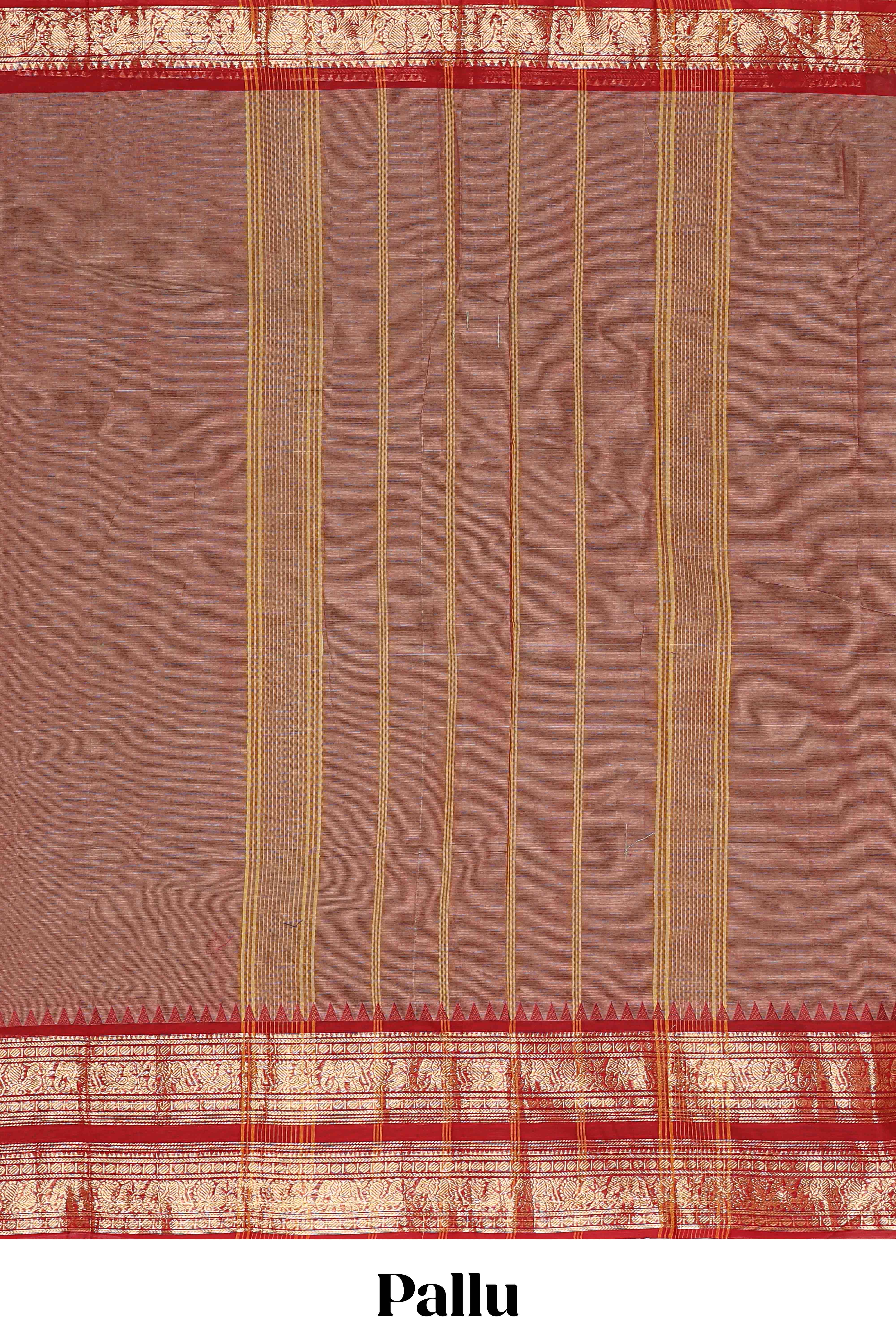 Peach chettinad cotton saree