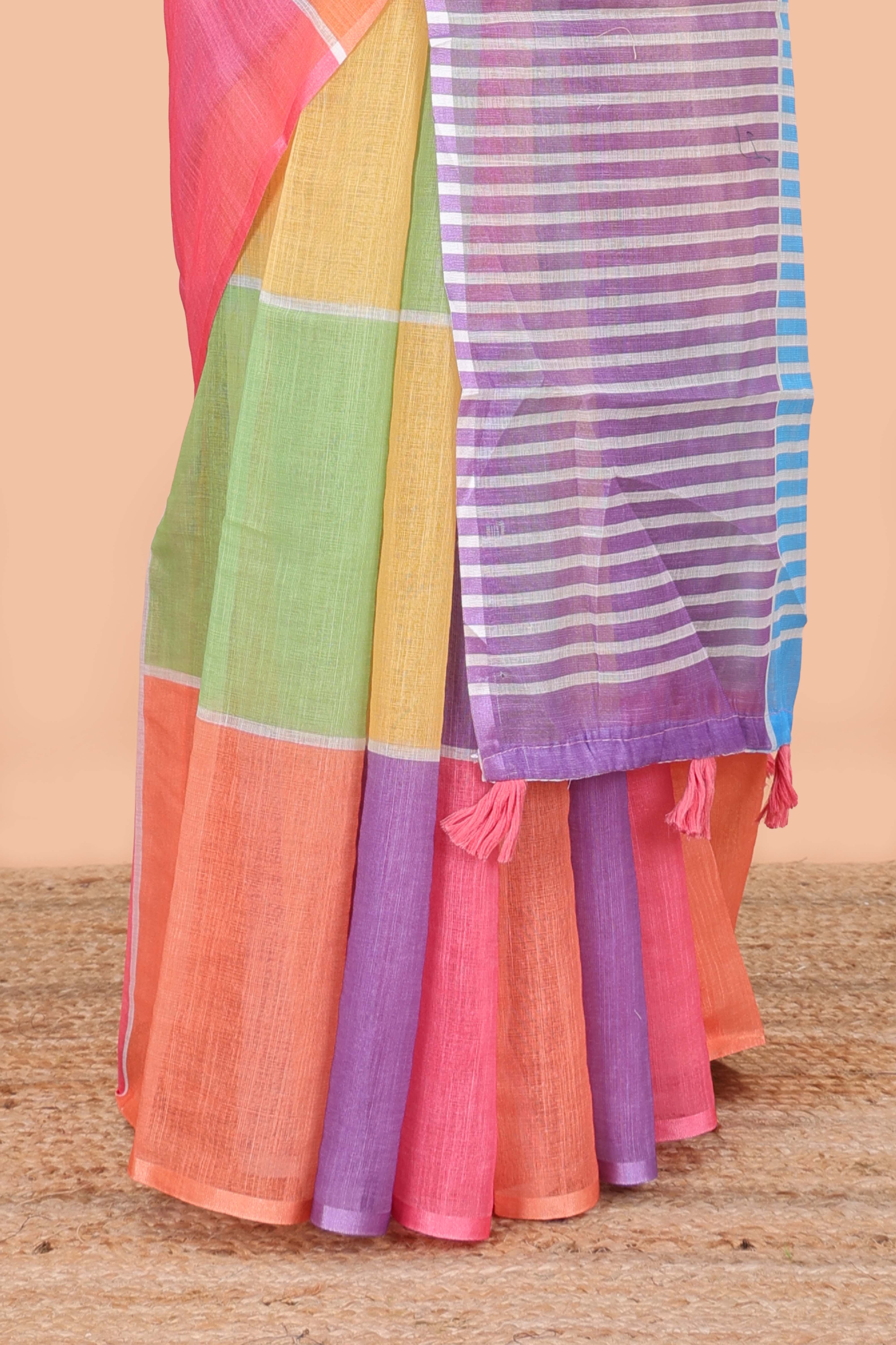Peach elegant pallu saree