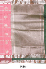 Peach luxury silk woven saree
