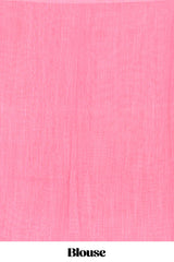 Peach striped pallu linen saree