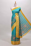 Peacock blue airy georgette fabric