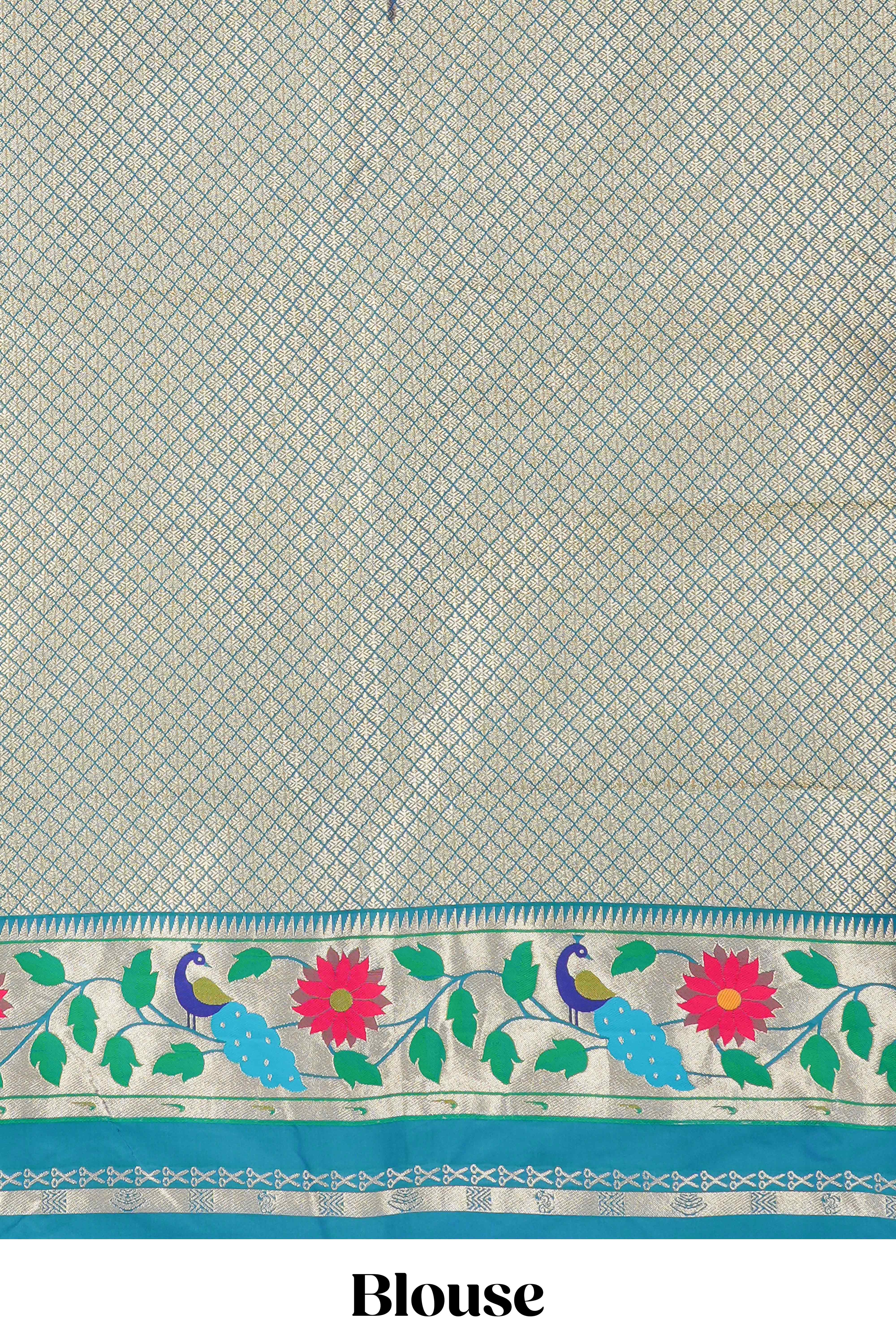 Peacock blue art silk elegant drape saree