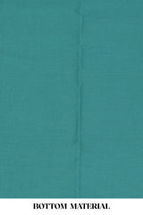Peacock blue cotton silk festive suit
