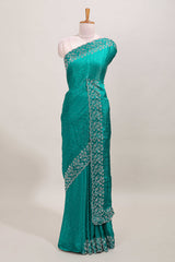 Peacock floral border saree