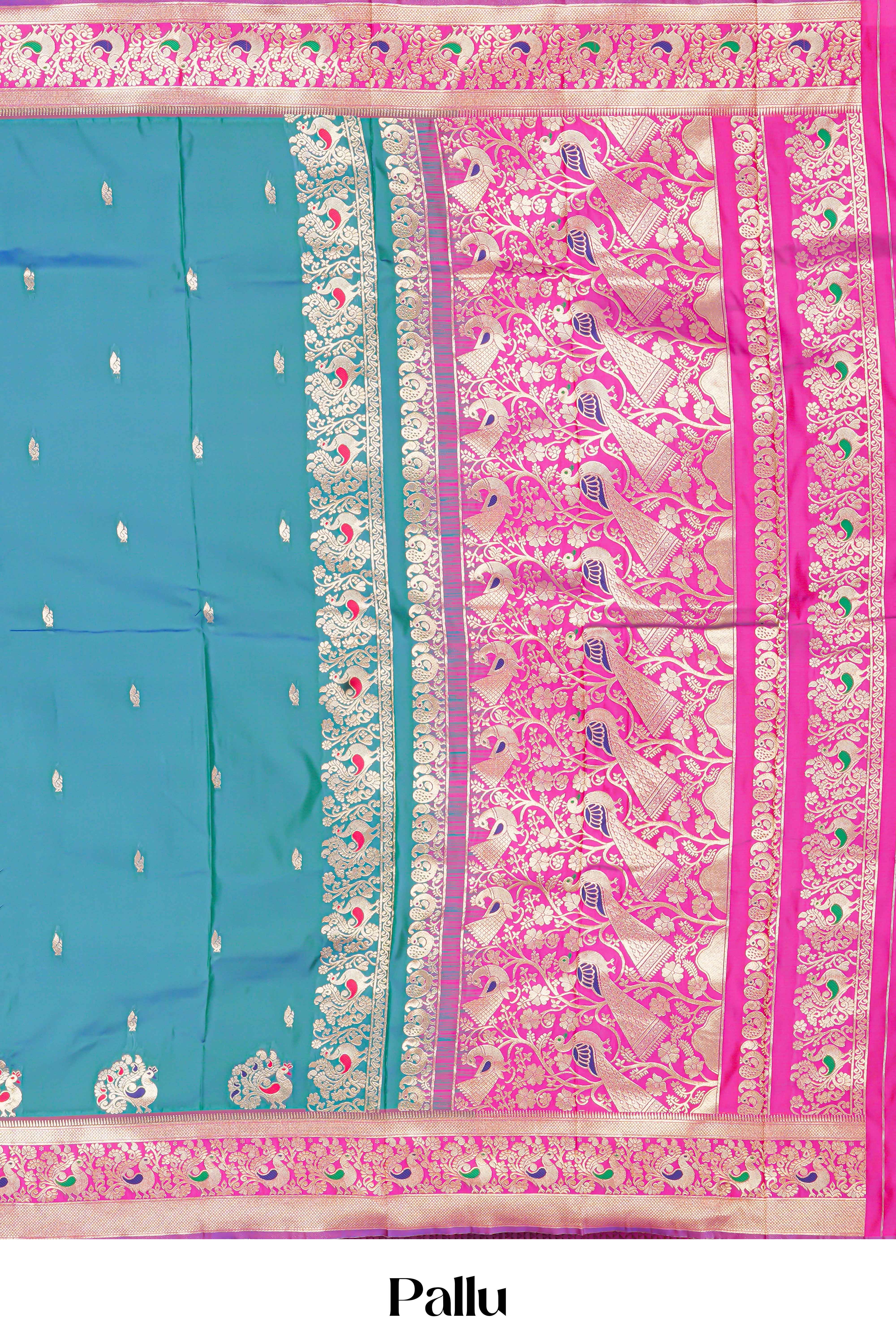 Peacock green art silk elegant drape saree