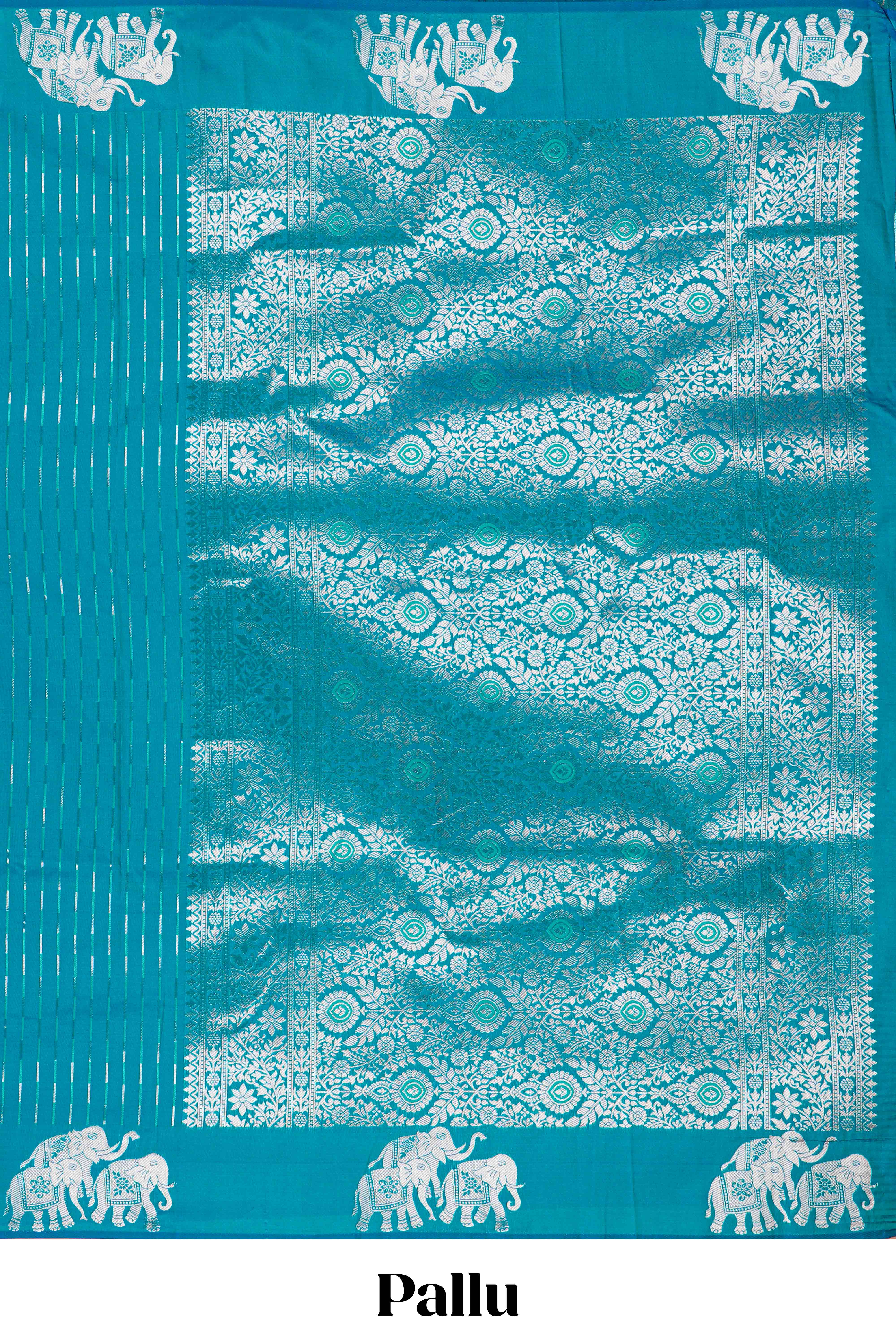 Peacock green semi soft silk festive saree