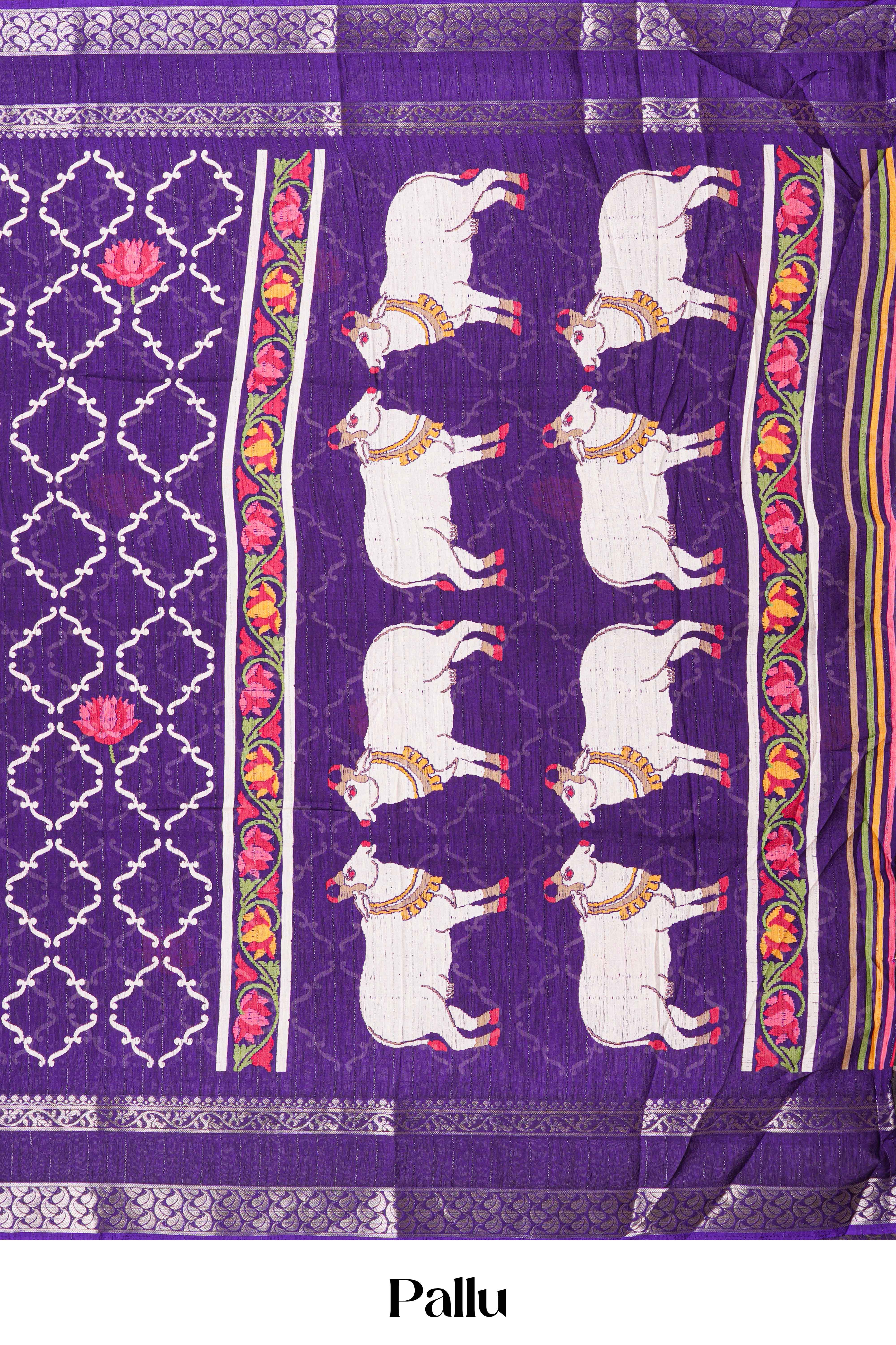 Pichwai style pallu