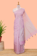 Pink Crane Bird Motif Kota Cotton Saree with Contrast Pallu