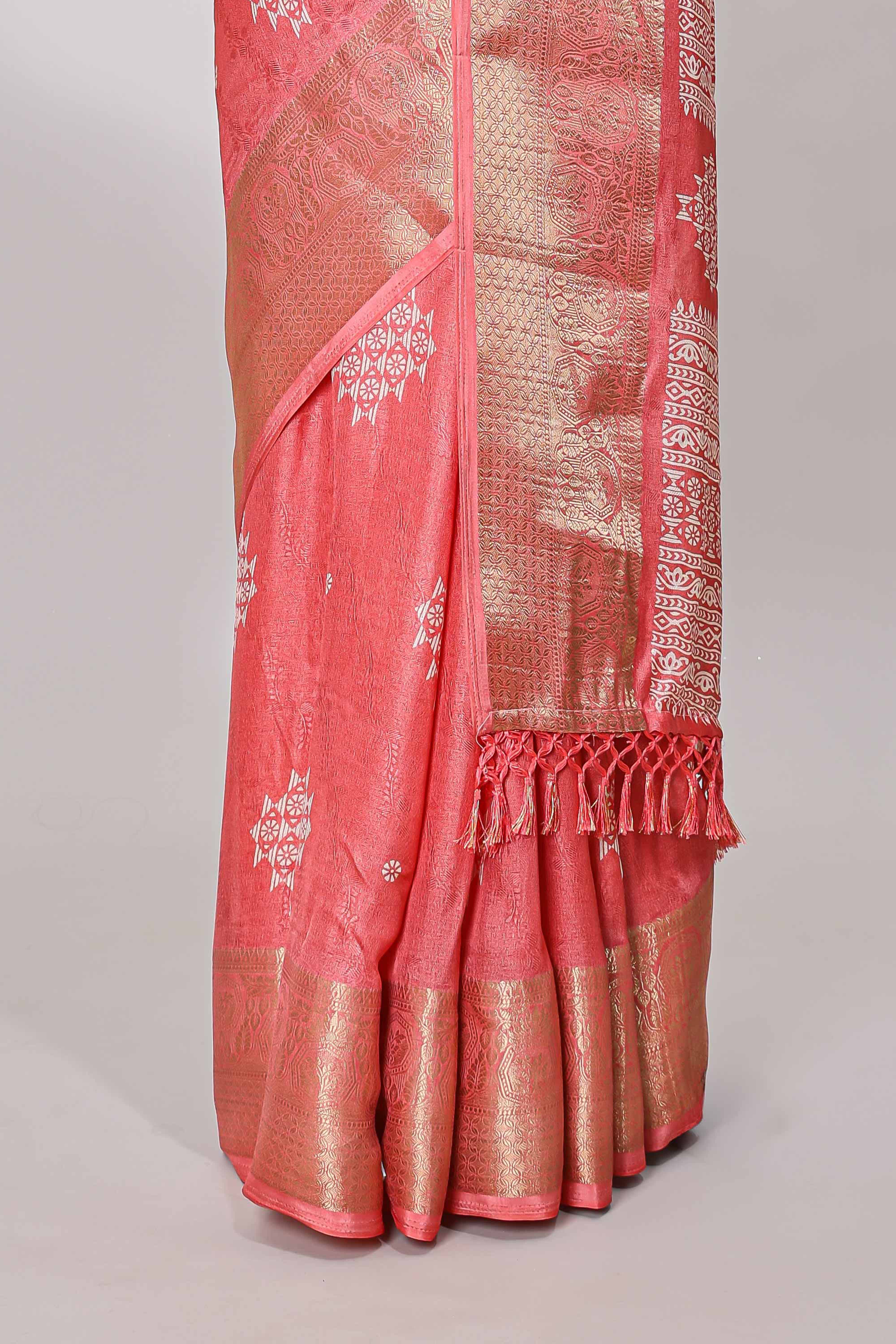Pink Printed blouse coordination