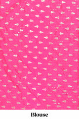 Pink art raw silk traditional saree