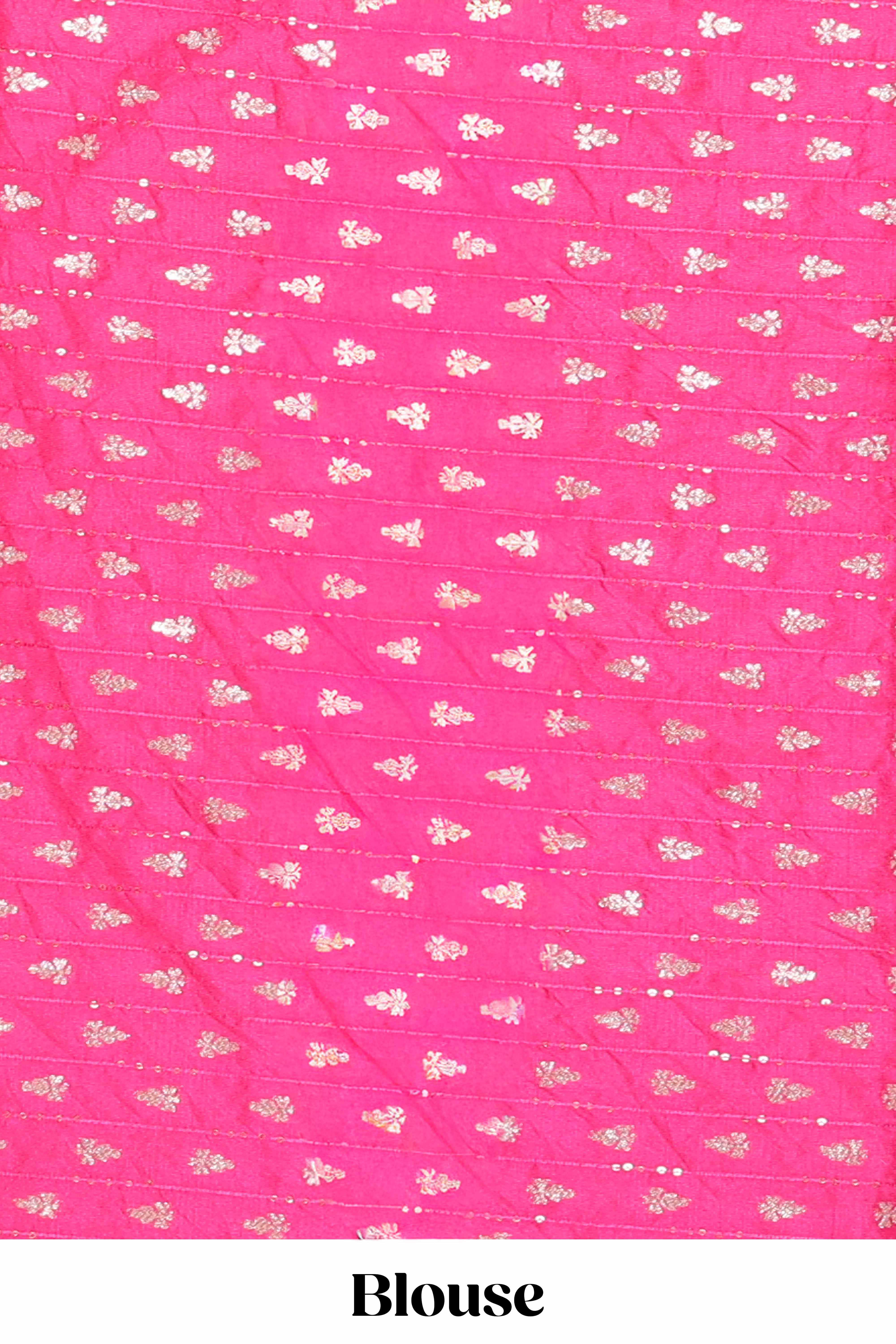 Pink art raw silk traditional saree