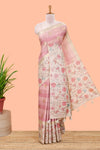 Pink artistic silk saree