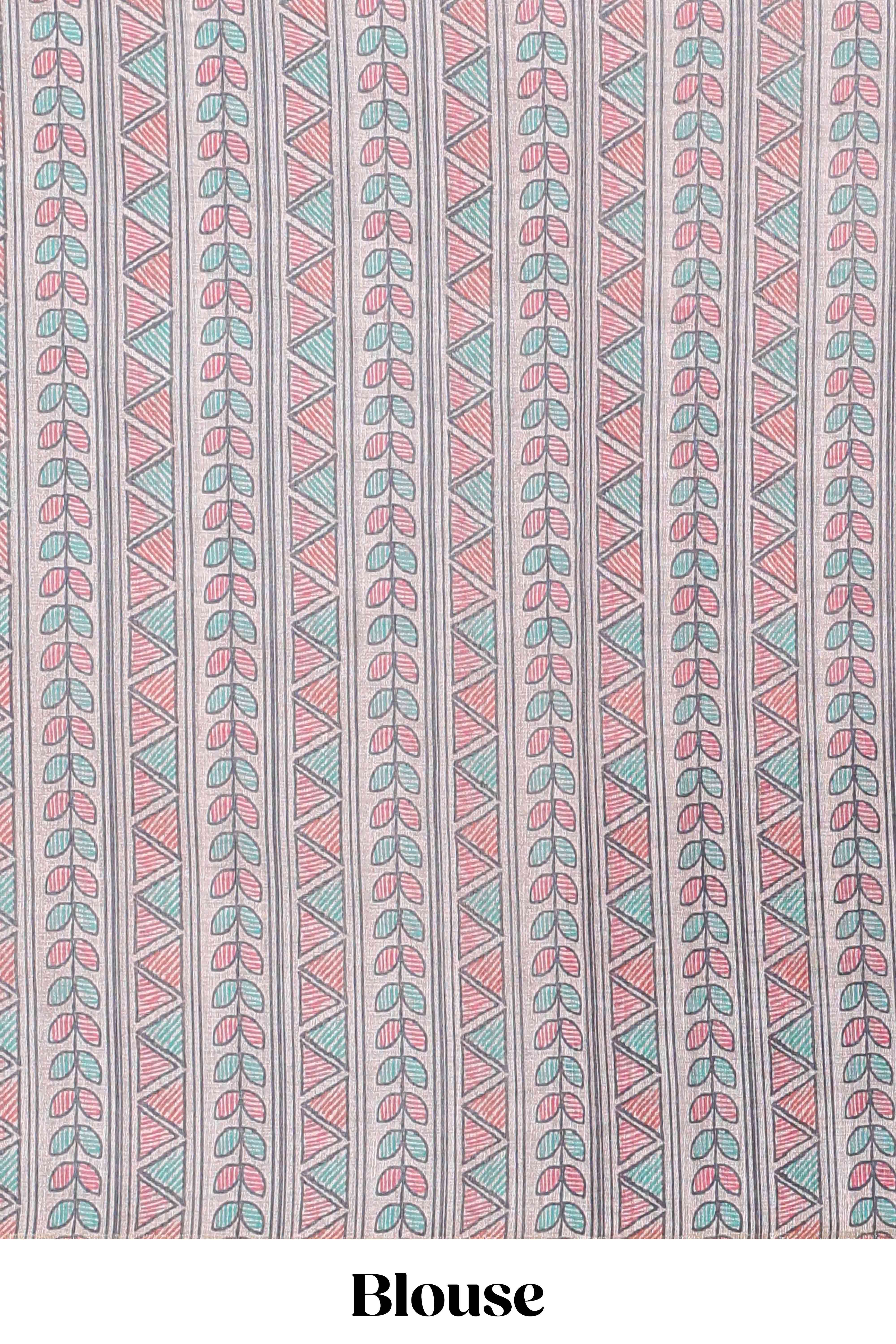 Pink bandhani pattern linen saree