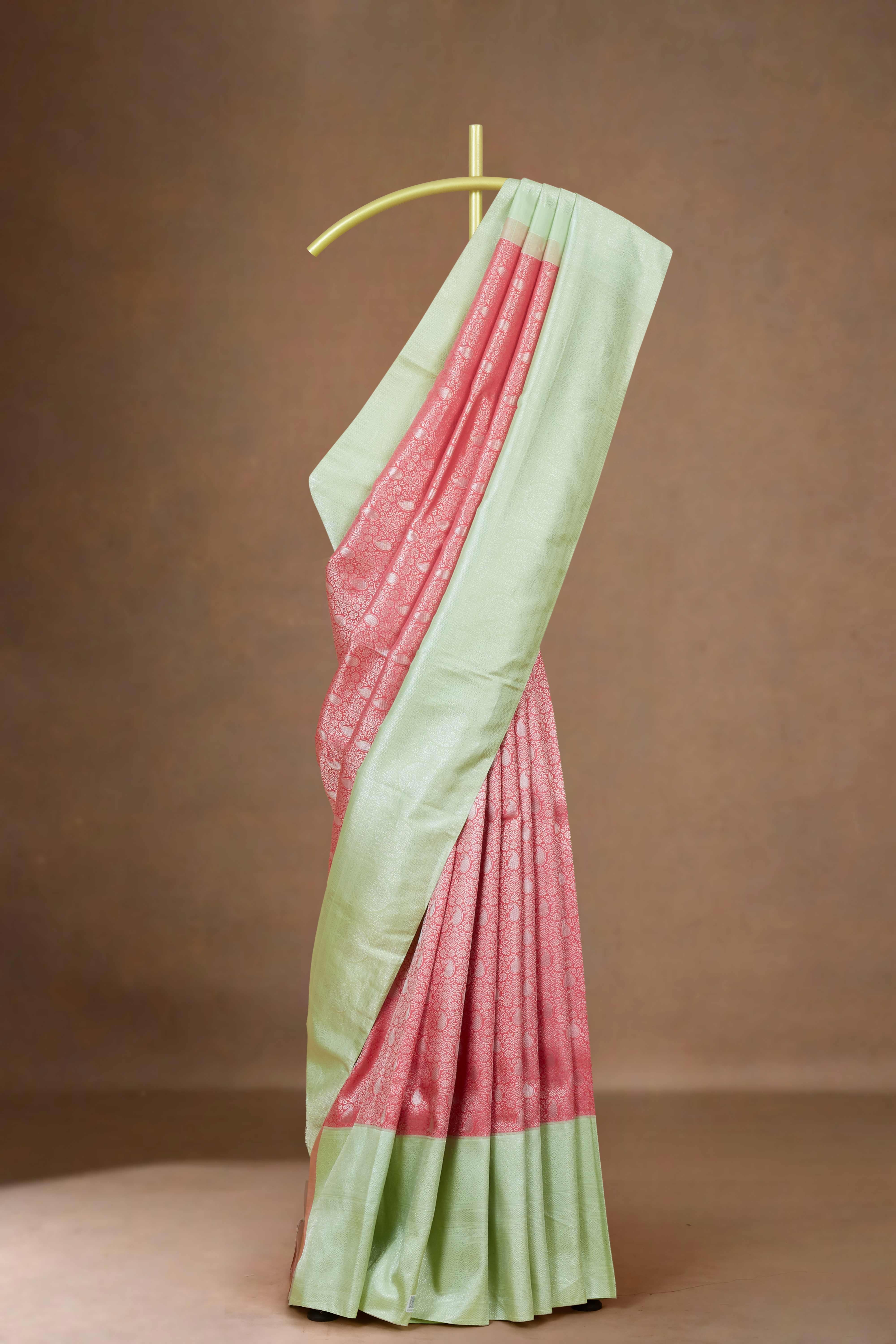 Pink bridal pattu silk saree