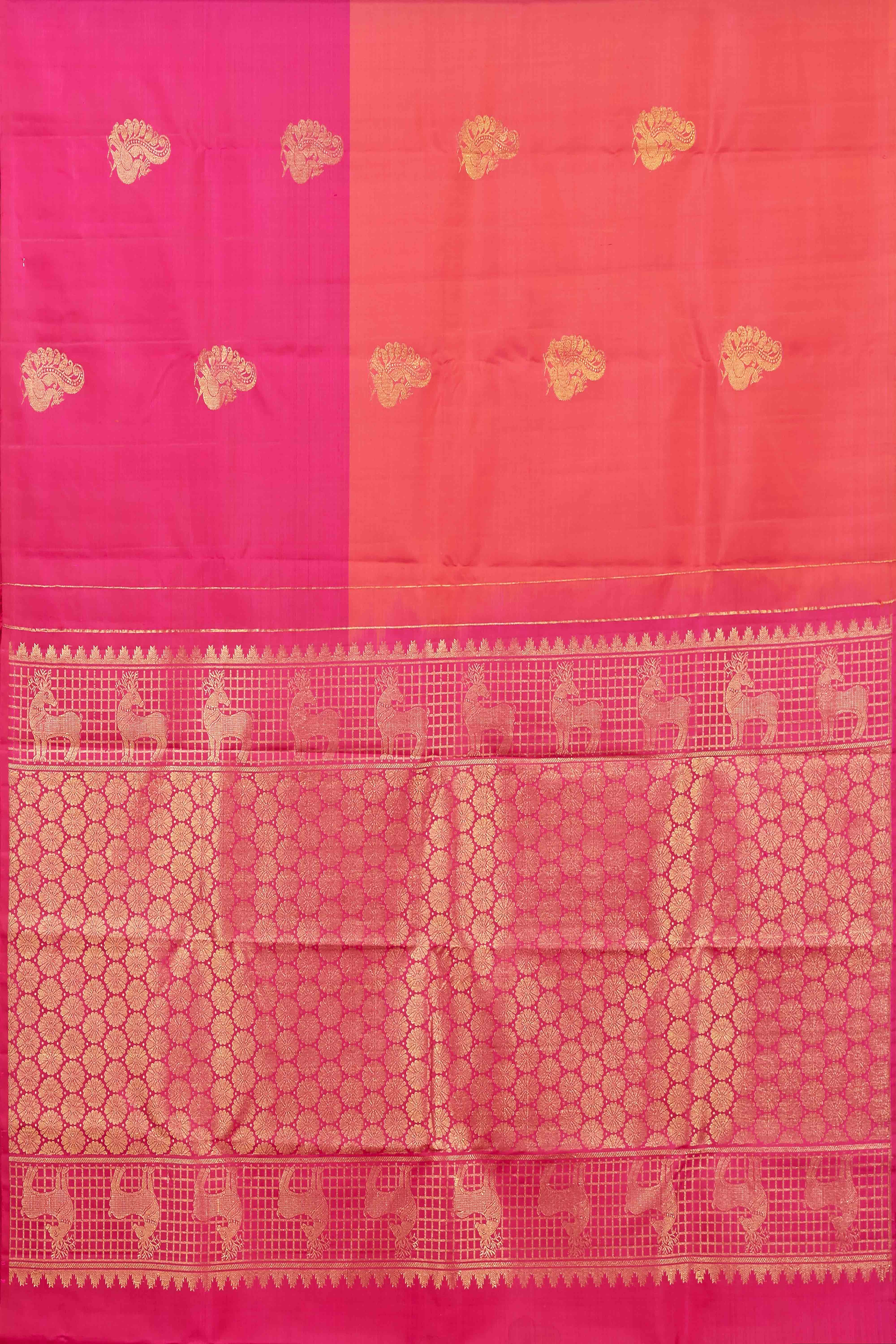 Pink butta silk saree