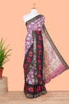 Pink chanderi cotton saree with kalamkari print