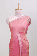 Pink color festive designer saree