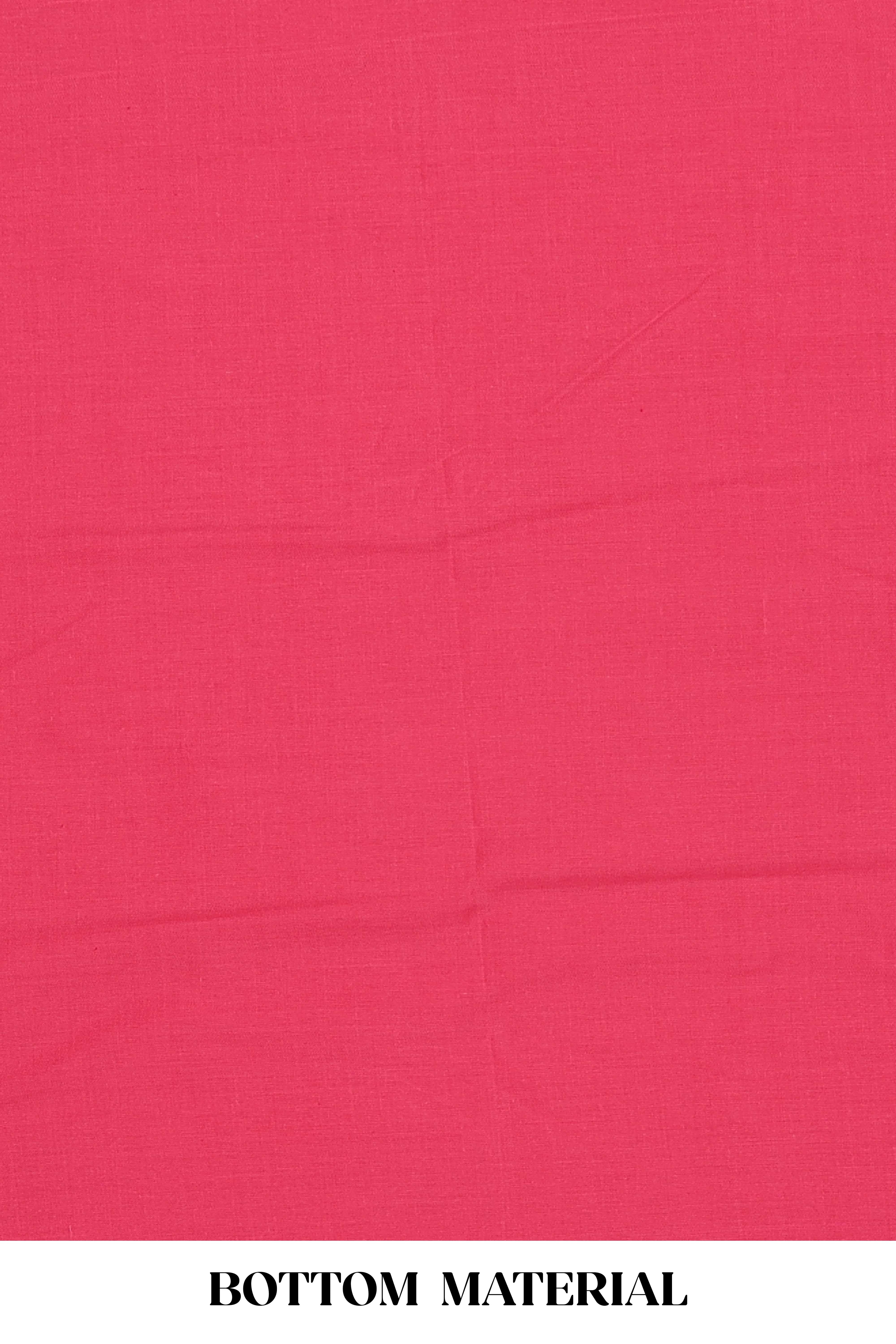 Pink cotton floral design suit