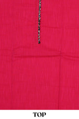 Pink cotton kalamkari dress material