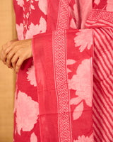 Pink cotton printed ethnic suit