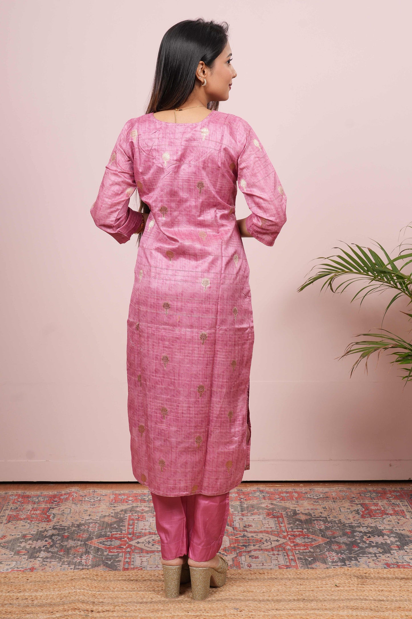 Pink designer suit with dupatta
