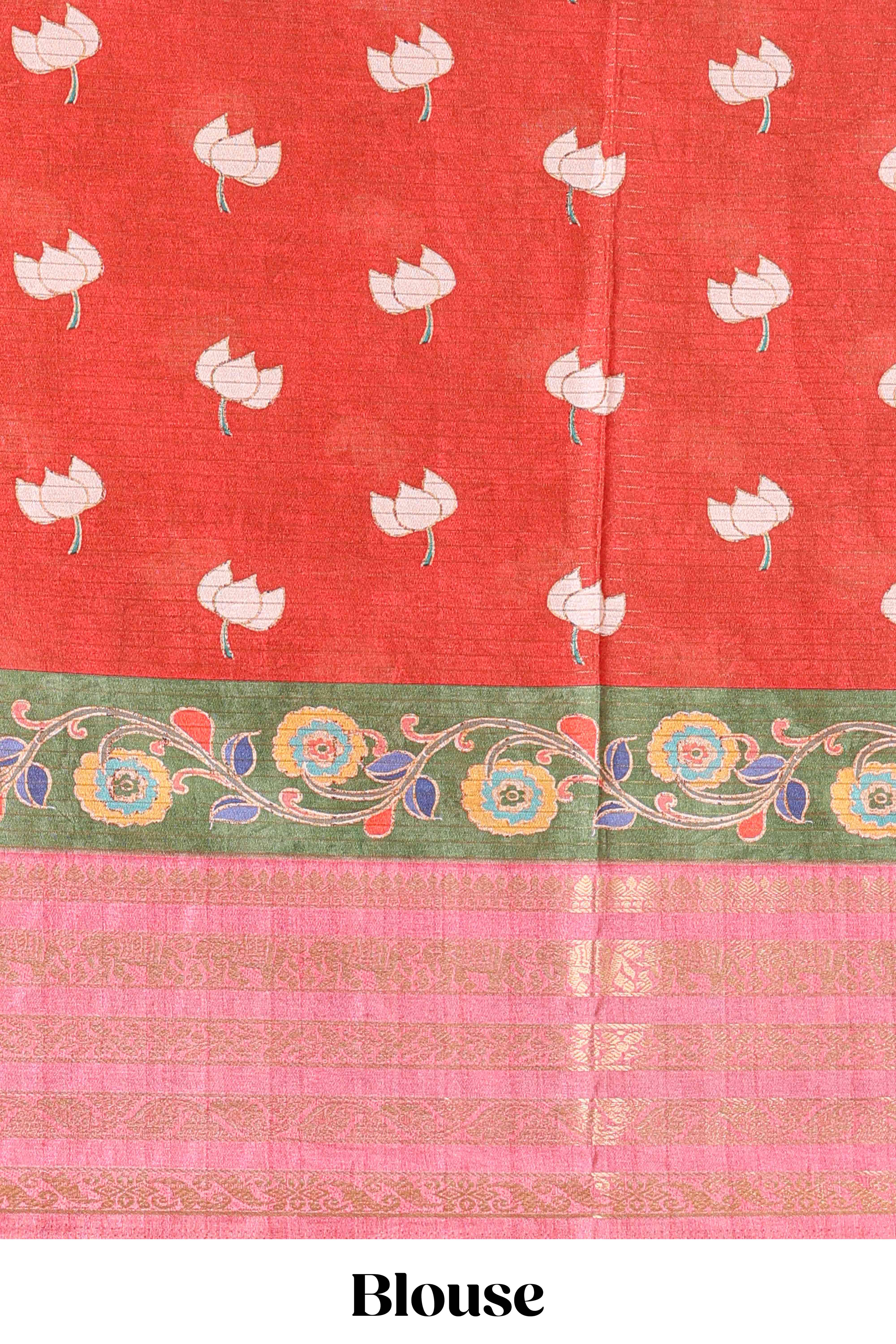 Pink dola silk festive saree
