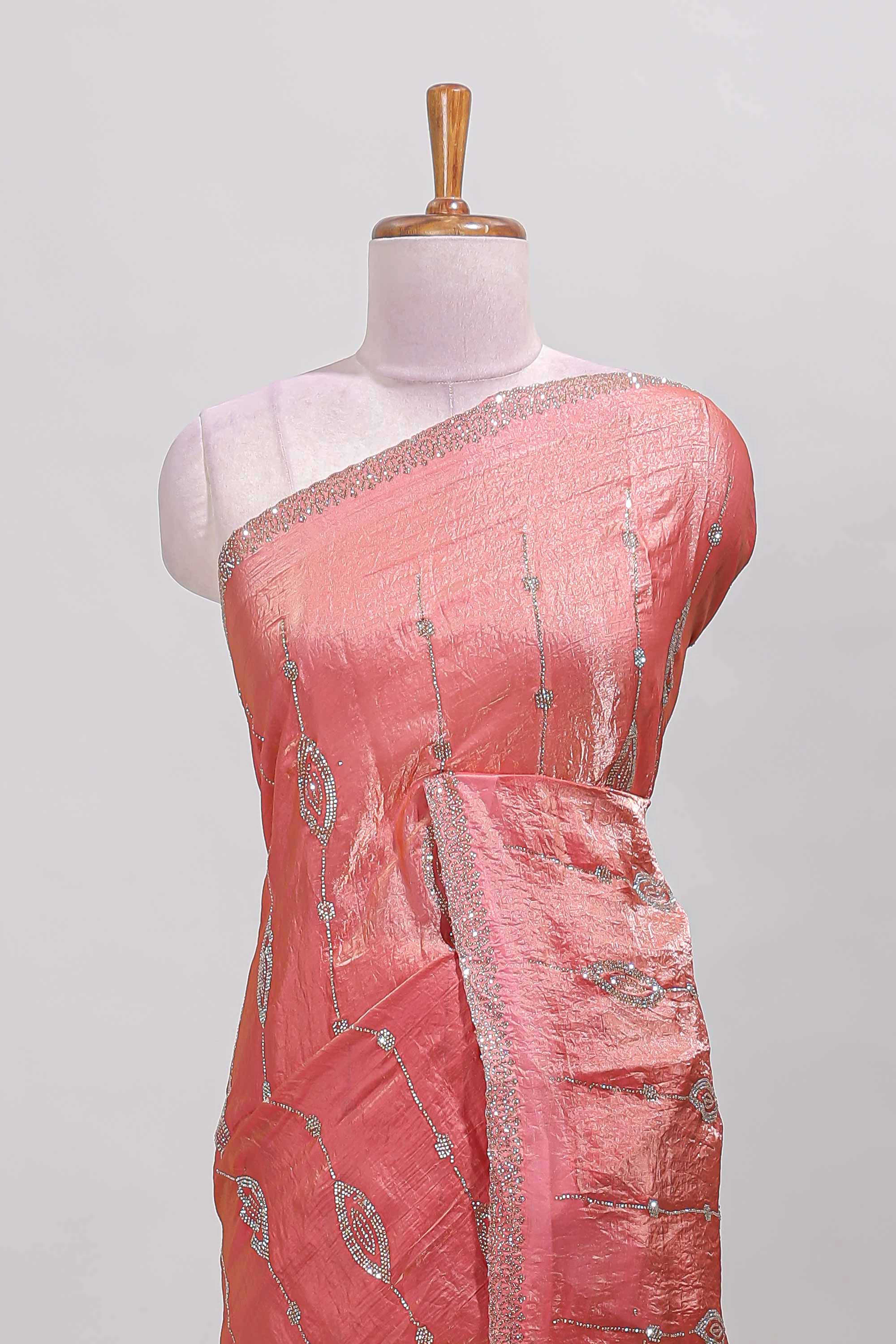 Pink festive designer saree