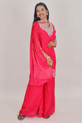 Pink floral sharara outfit