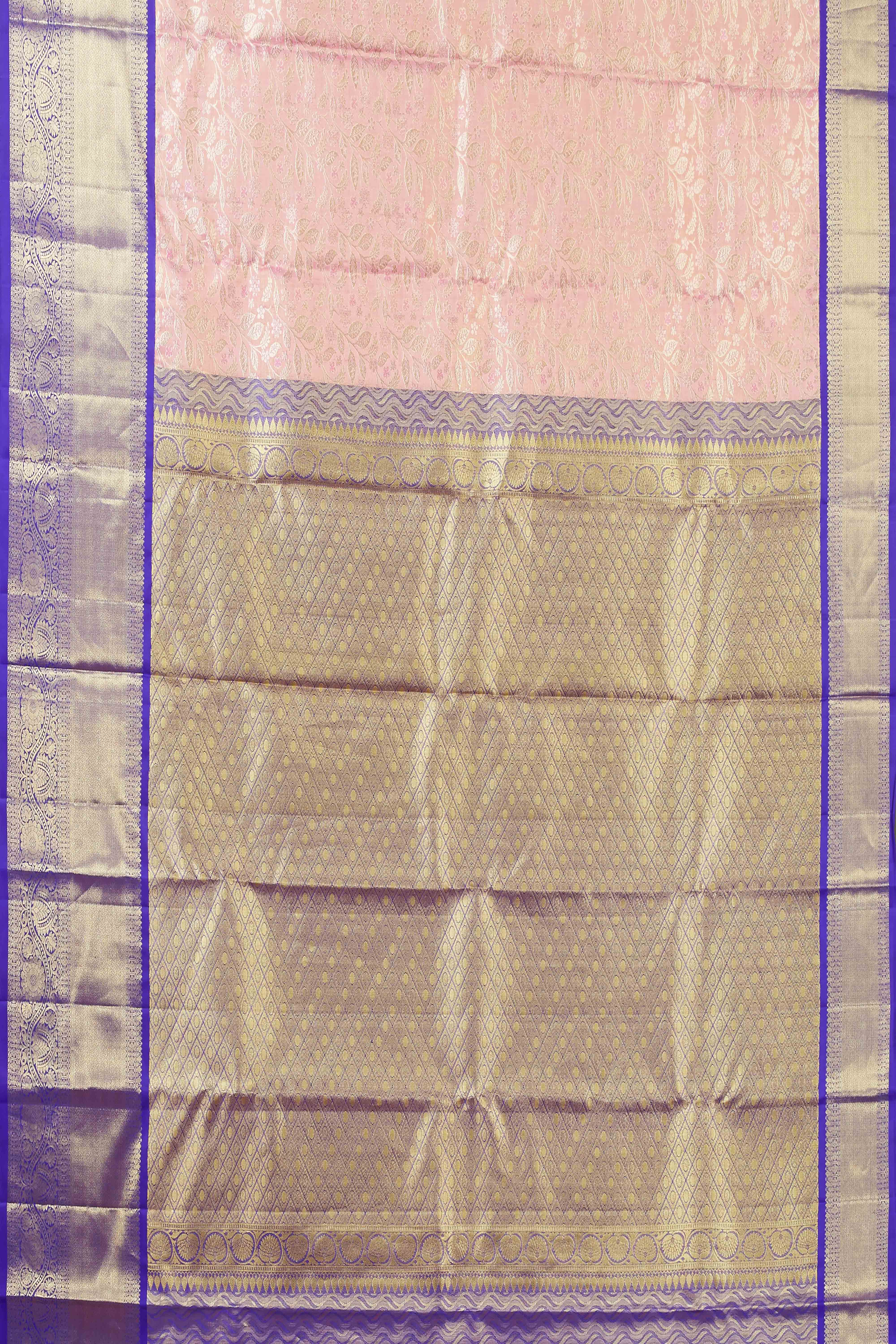 Pink jacquard silk sari