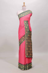 Pink linen cotton sarees