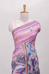 Pink linen saree with self zari border